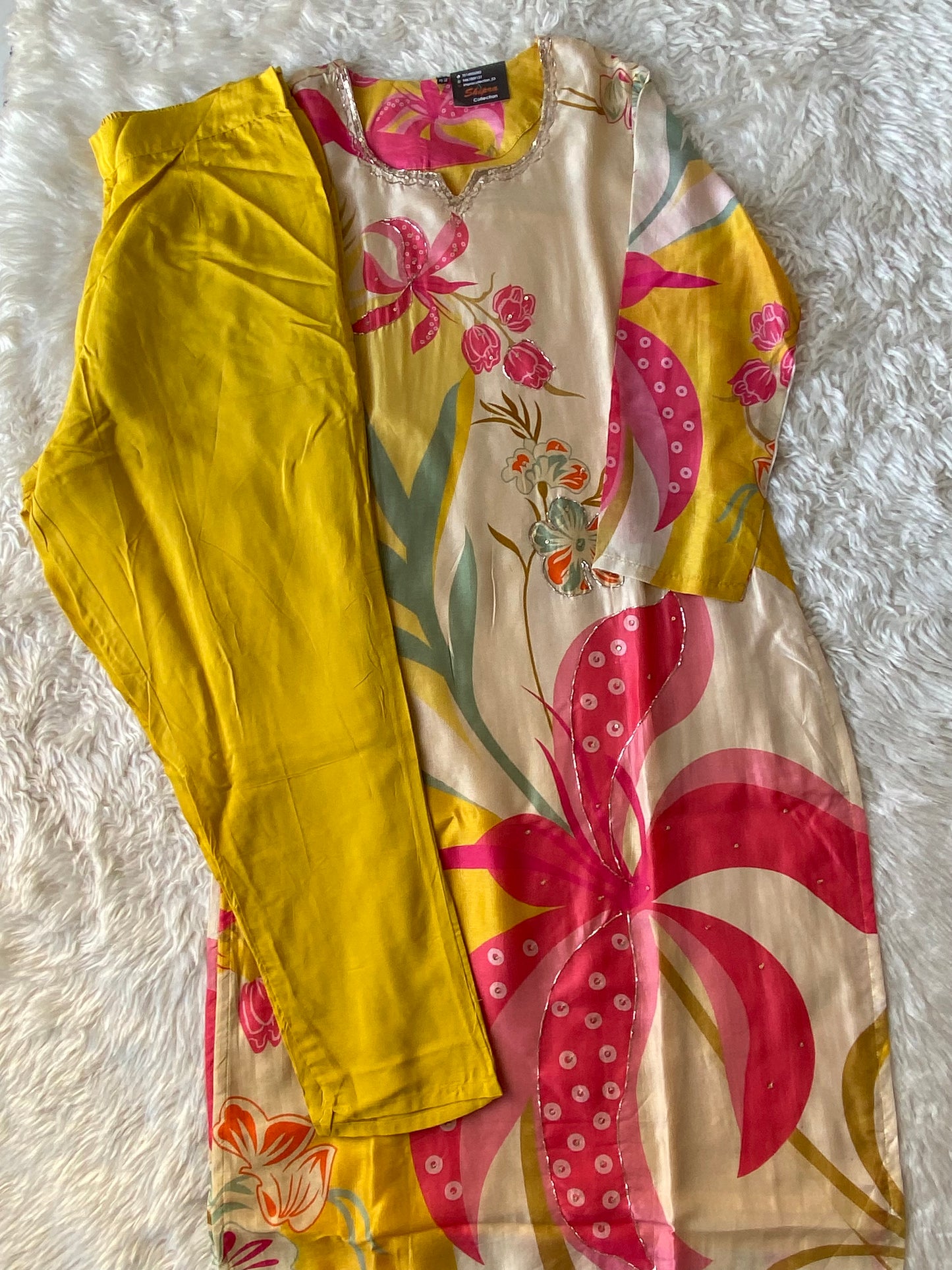 Pure Silk Kurti Pant Dupatta Set