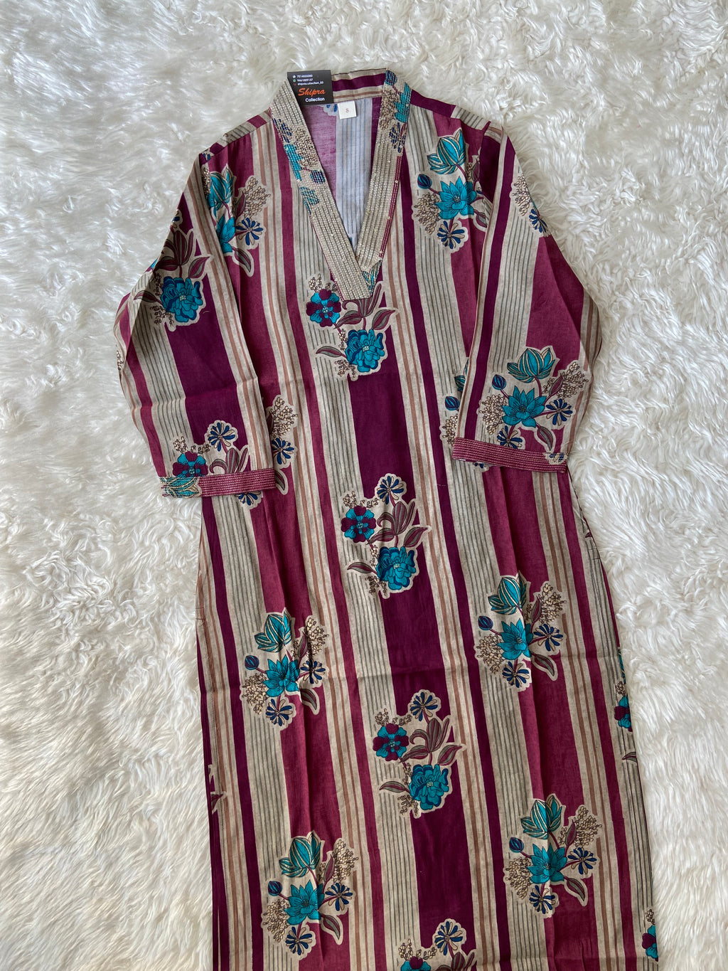 Muslin Silk Kurti Pant Dupatta Set