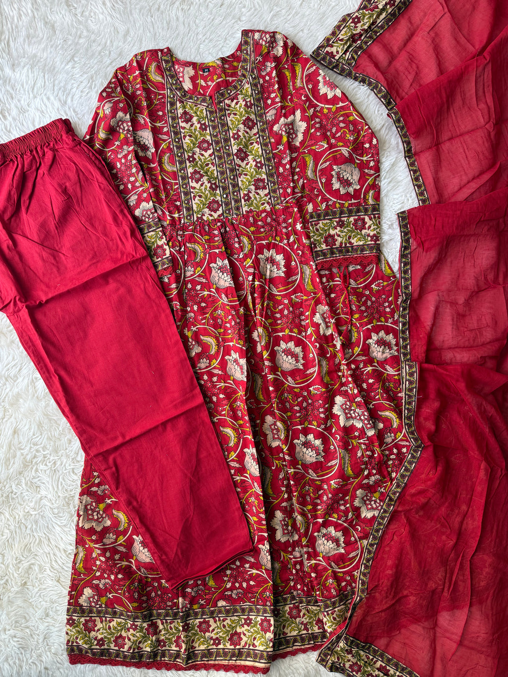 Budget Friendly FLARE Kurti Pant Dupatta Set