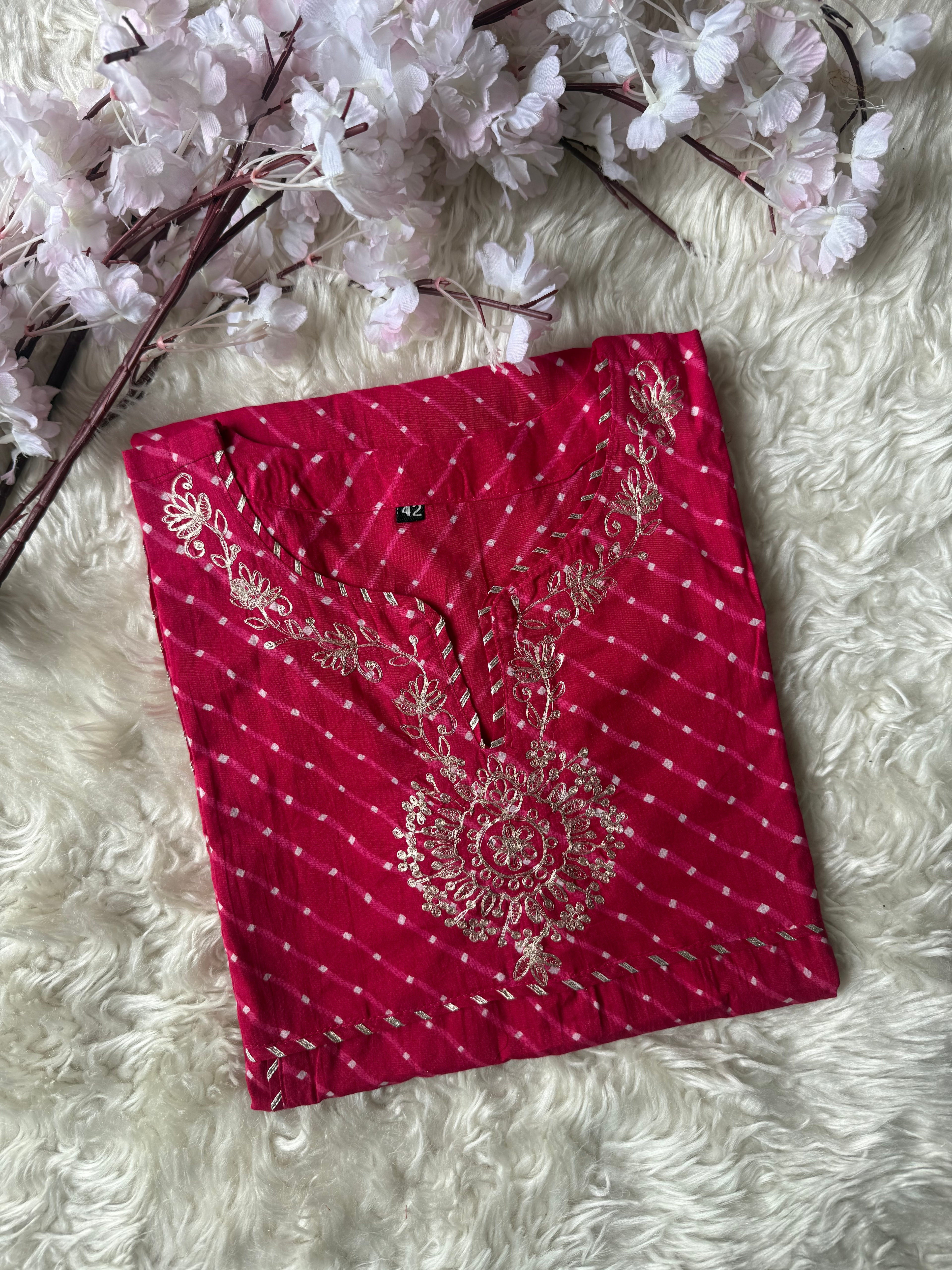 Premium Cotton Lehariya Kurti