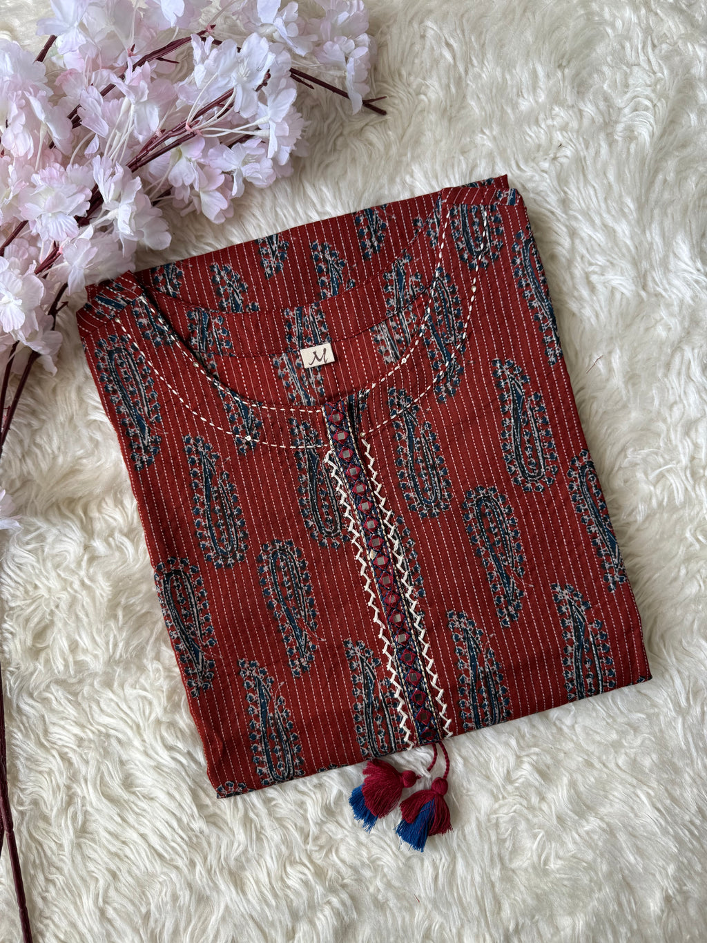 Premium Cotton “Katha” Details Kurti