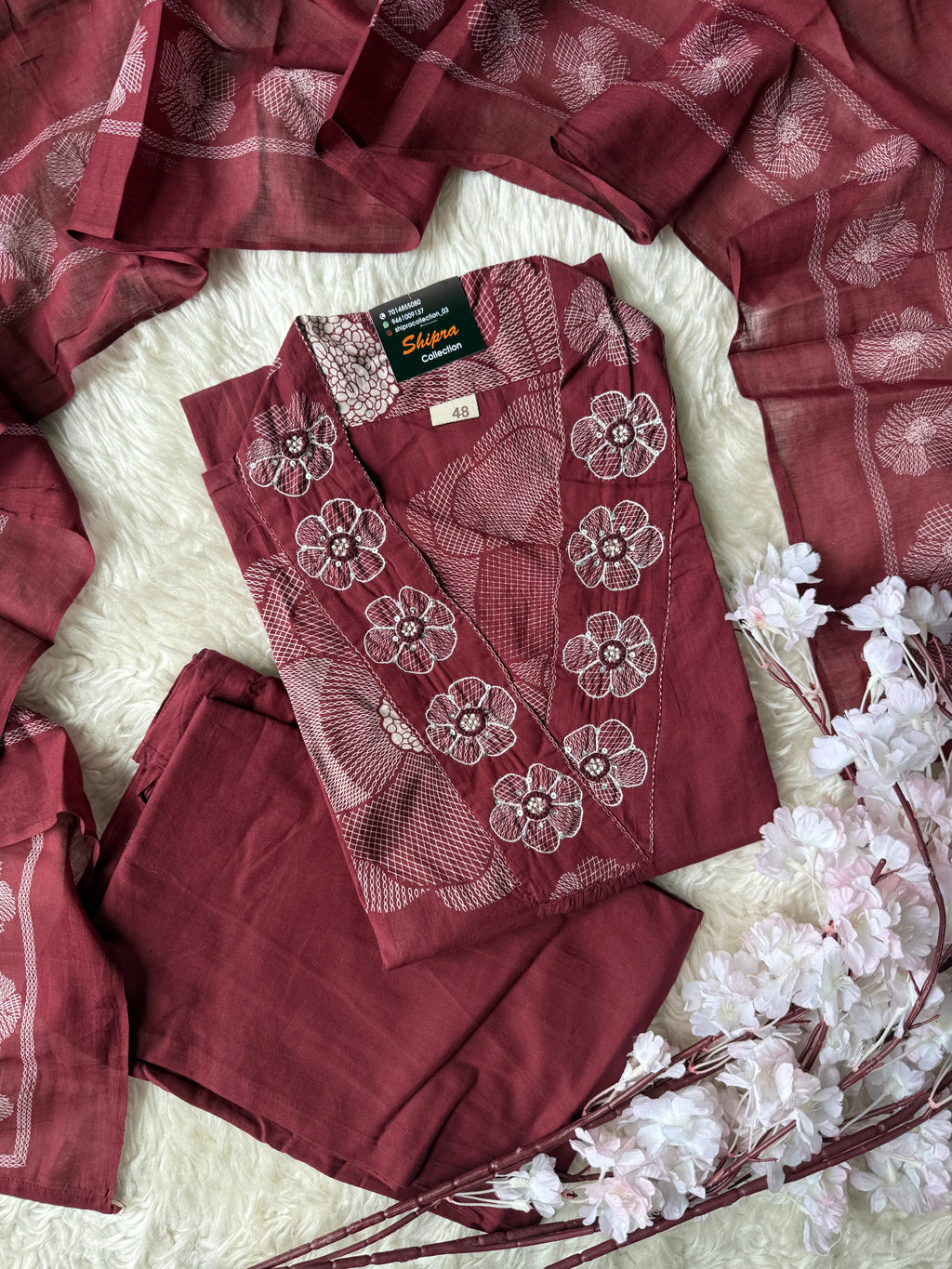 Premium Cotton Kurti Pant Dupatta Set