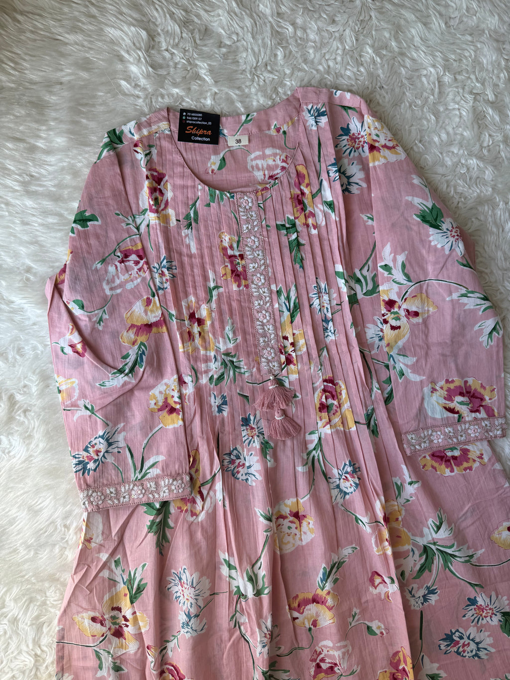 Premium Cotton Aline Kurti Pant Dupatta Set