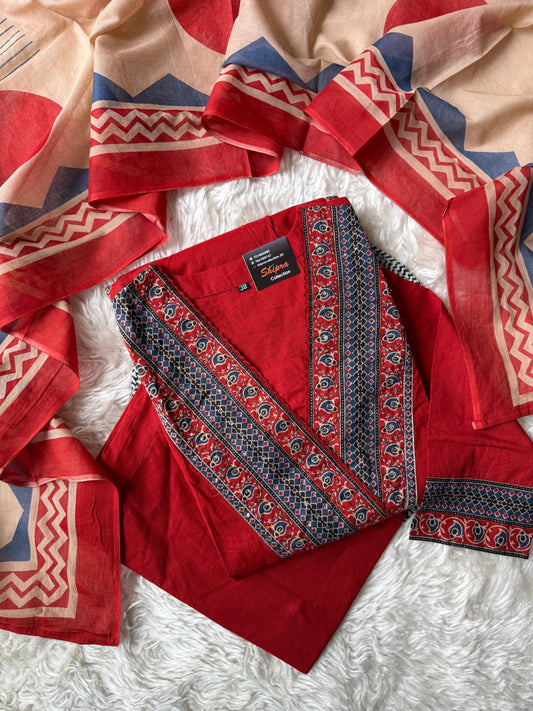 Premium Cotton Kurti Pant Dupatta Set