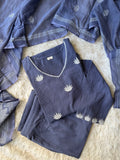 Khadi Cotton Kurti Pant Dupatta Set