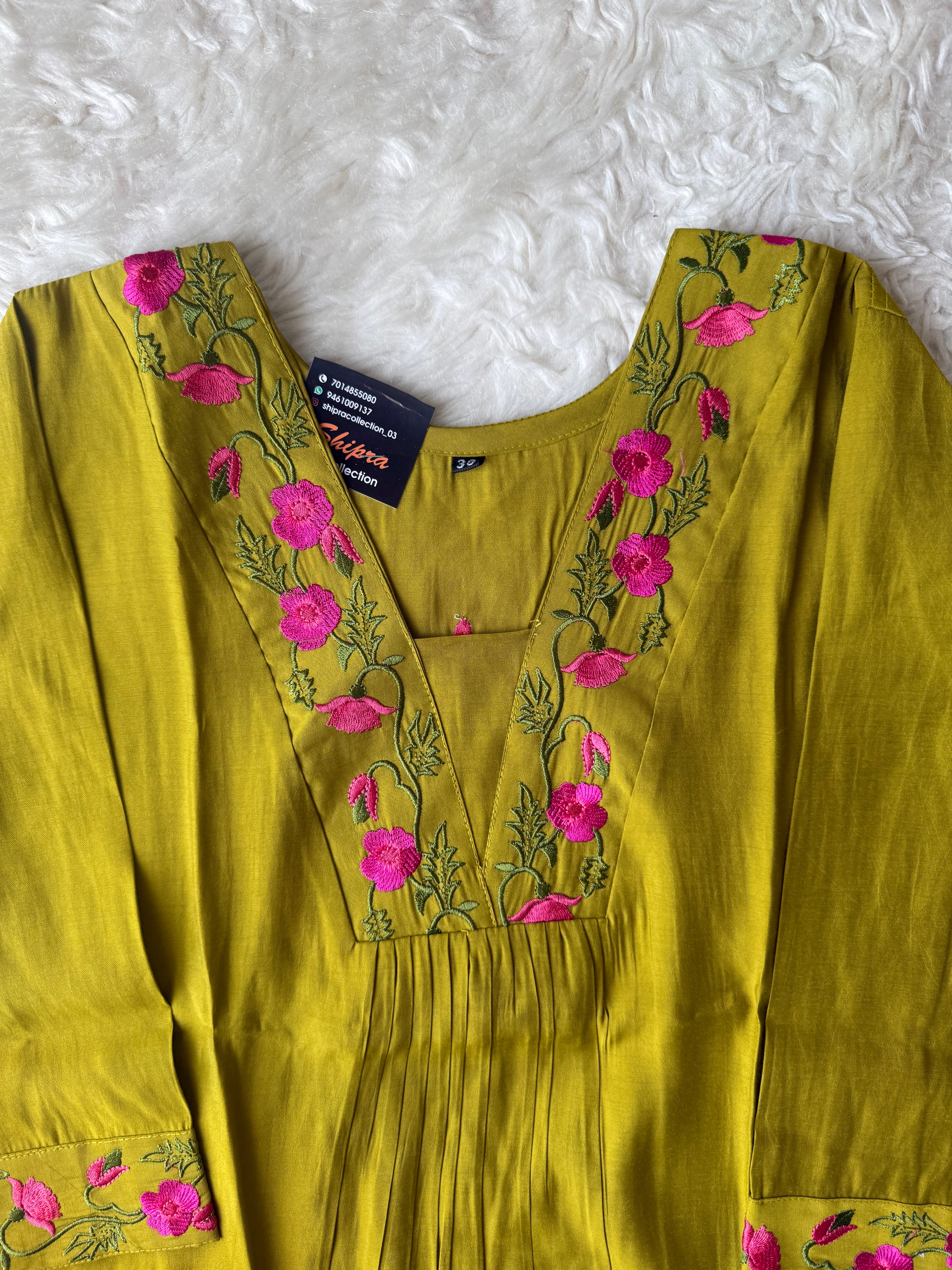 Pure Muslin Silk Kurti Plazo Set