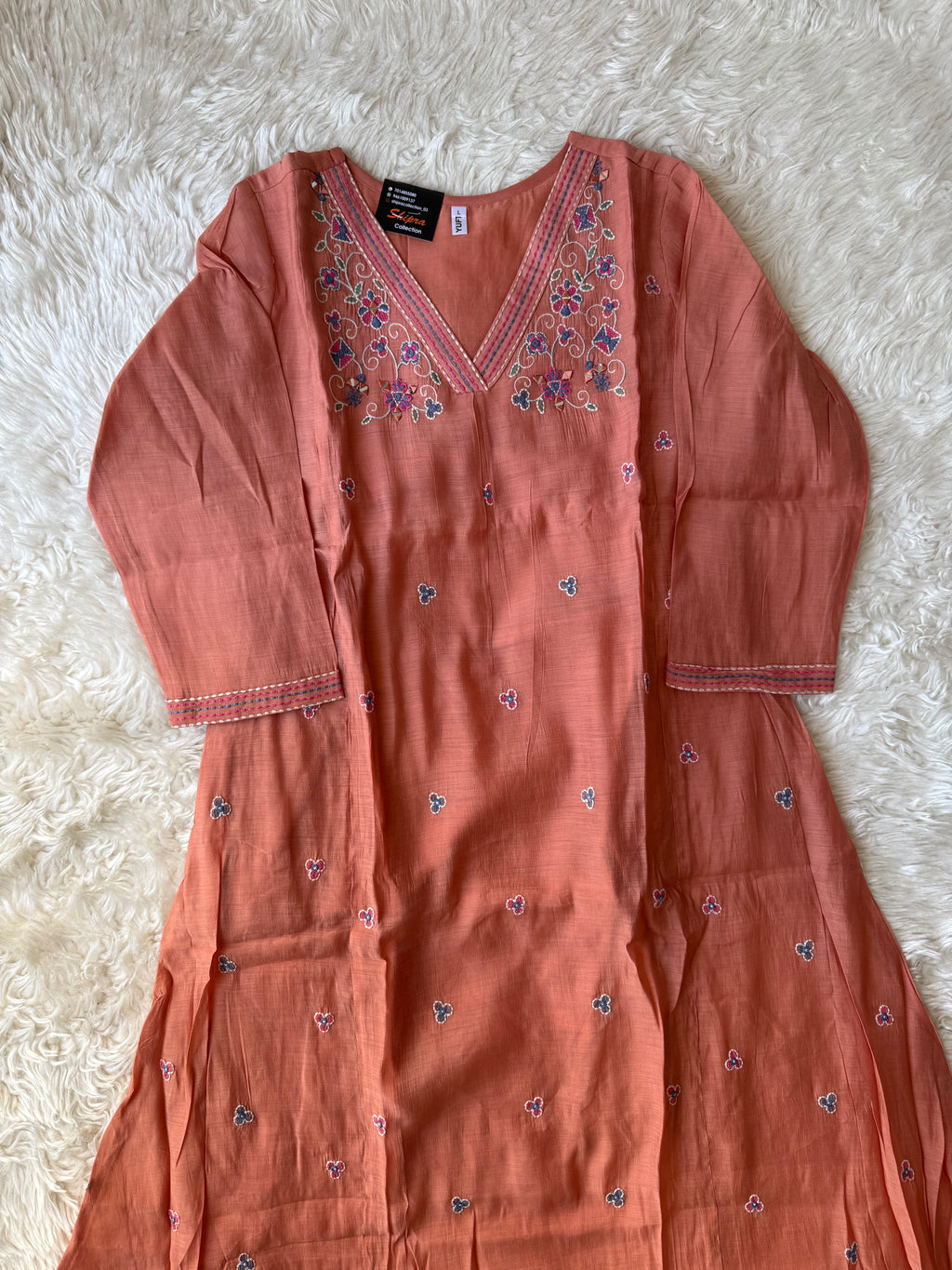 Mul Chanderi Kurti Pant Dupatta Set