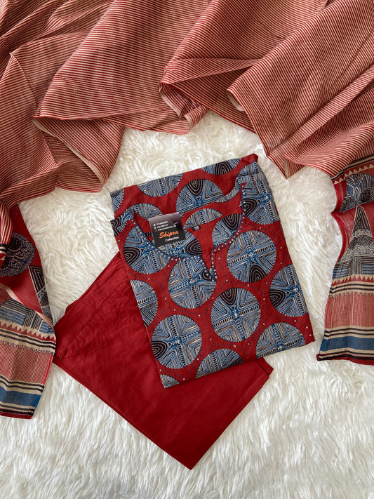 Premium Cotton Kurti Pant Dupatta Set