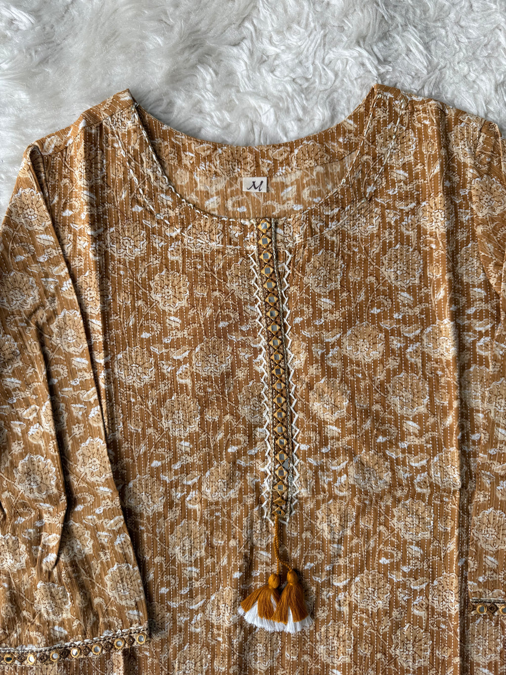 Premium Cotton “Katha” Details Kurti