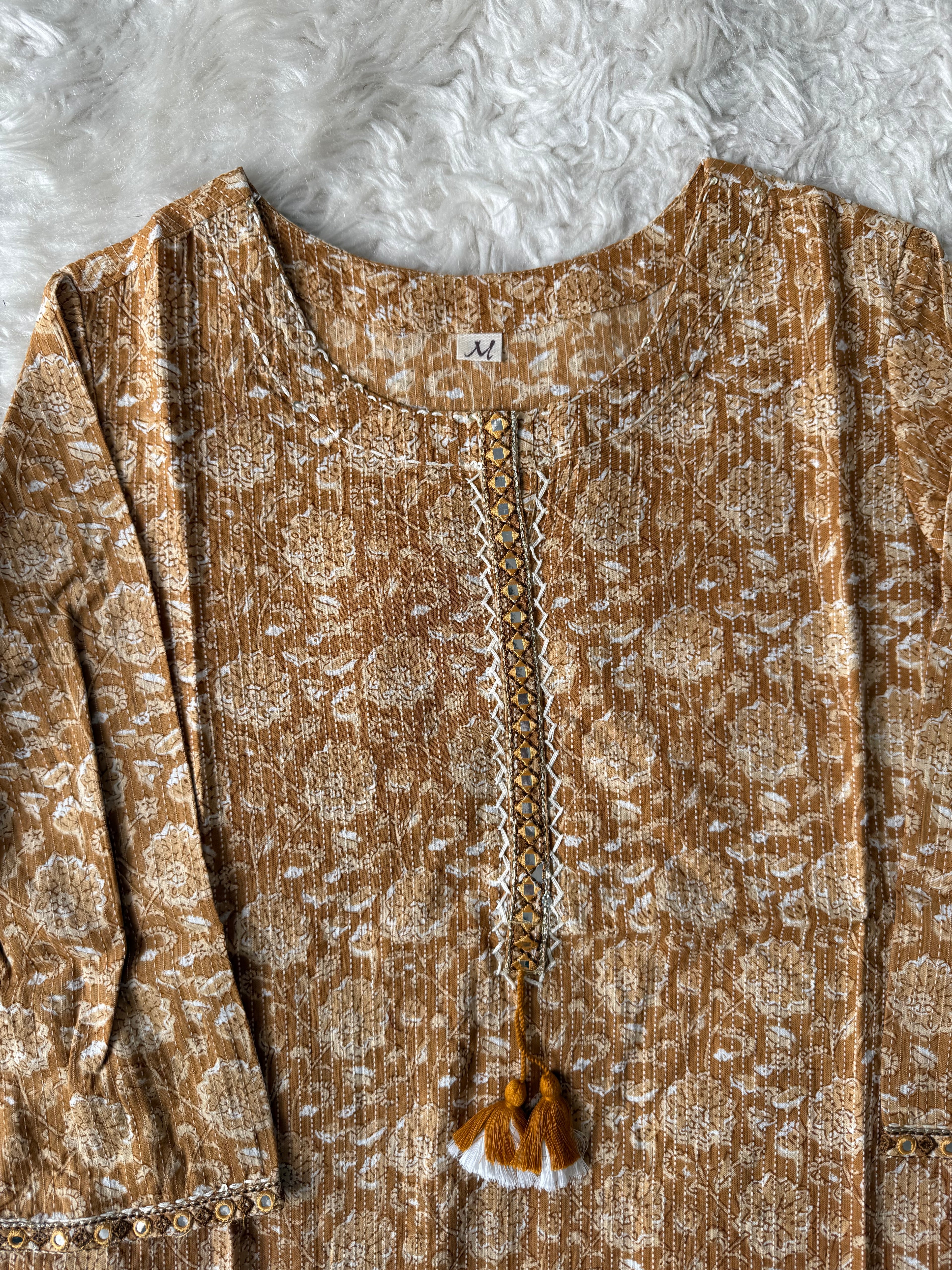Premium Cotton “Katha” Details Kurti
