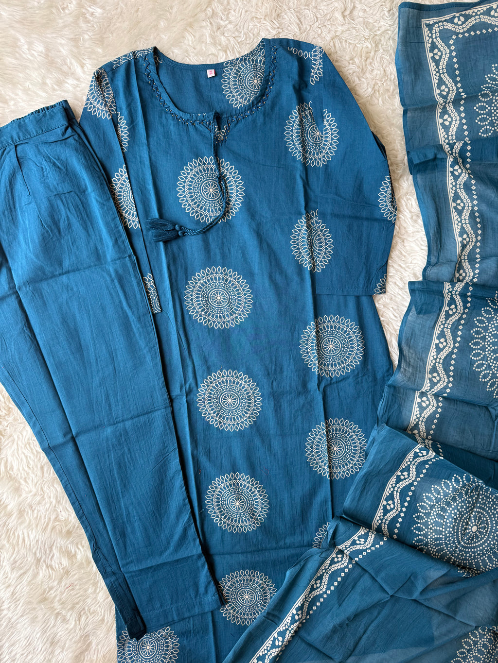 Premium Cotton Kurti Pant Dupatta Set