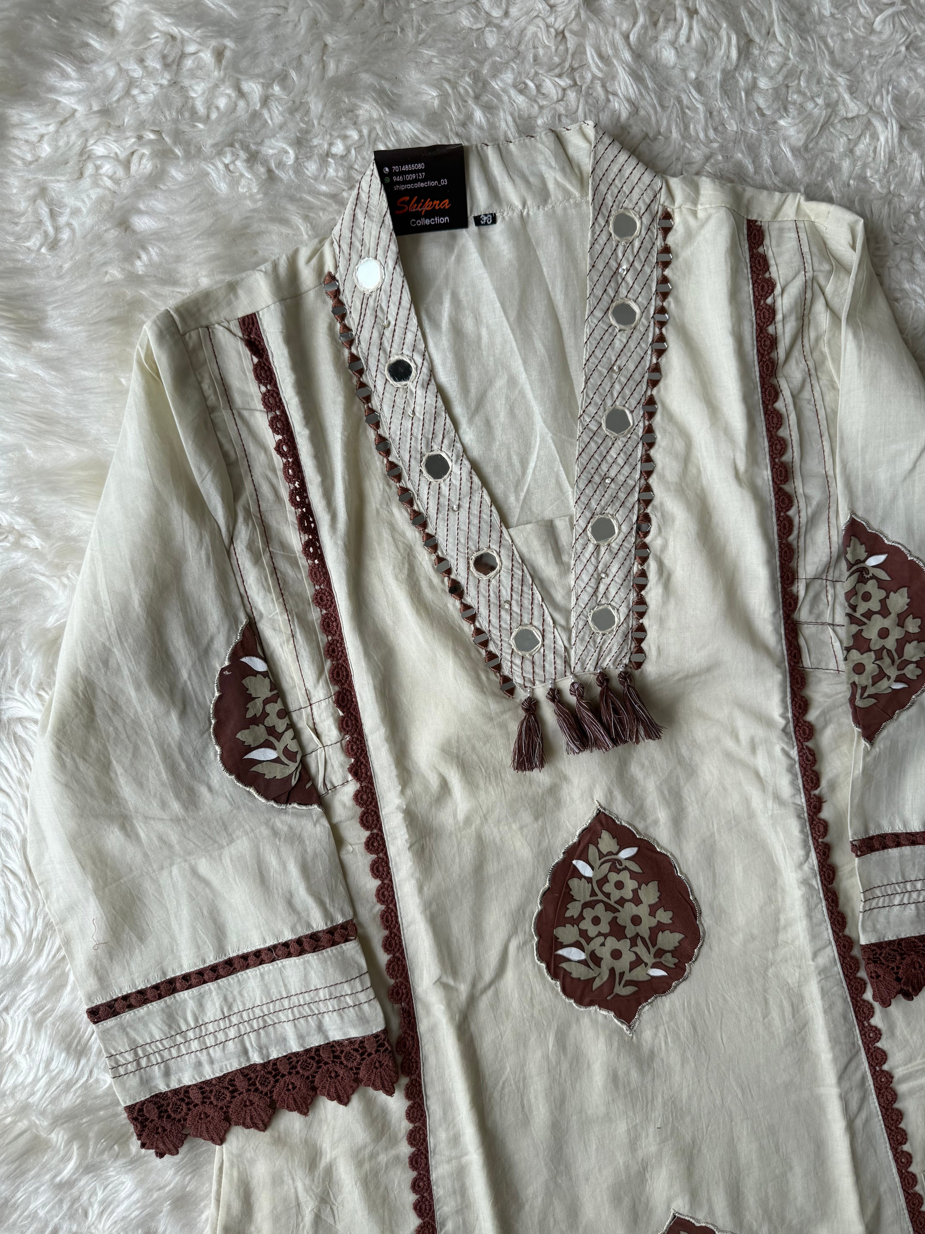 Premium Cotton Aline Kurti Plazo Dupatta Set