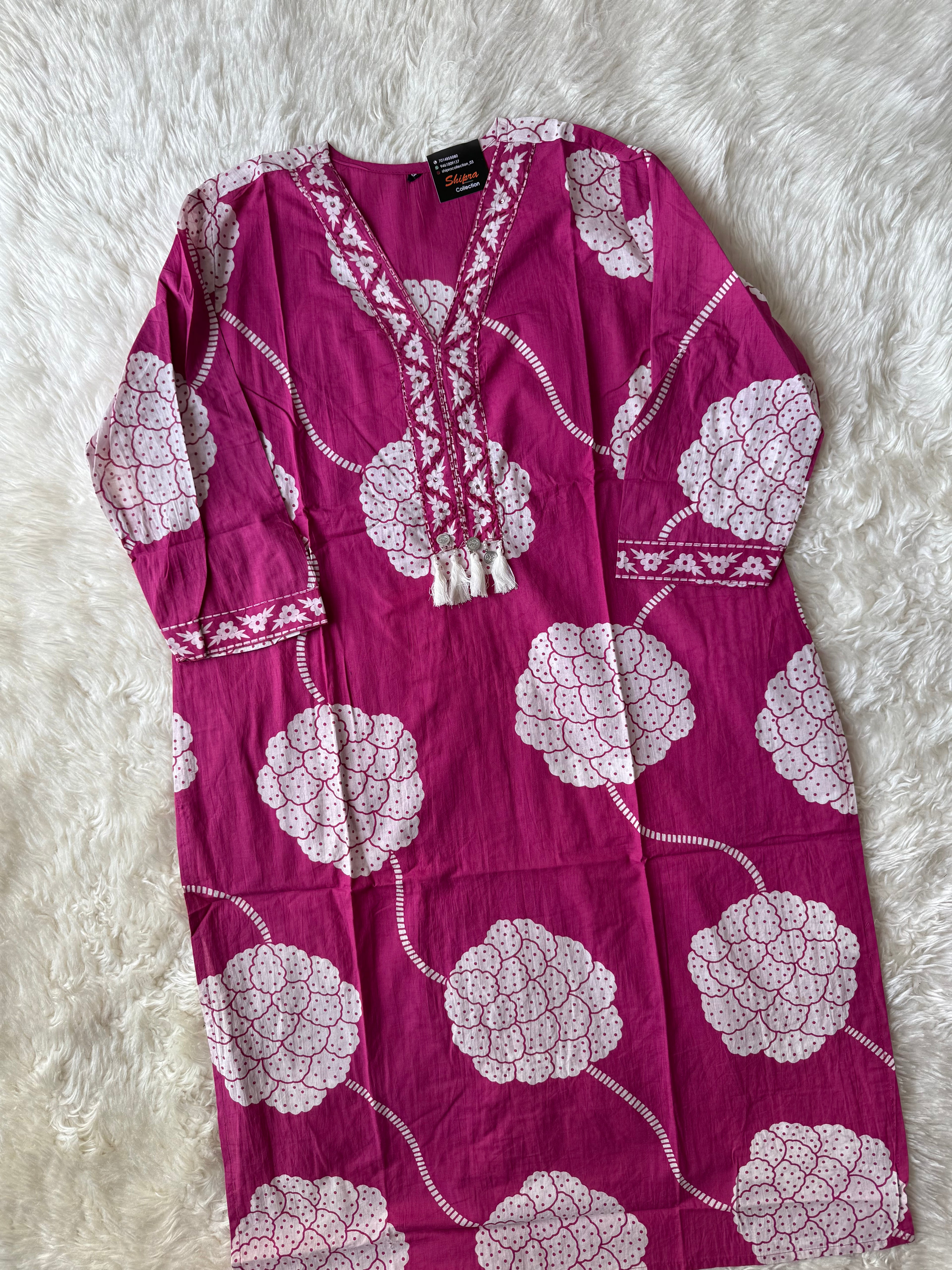 Pure Cotton Kurti Pant Dupatta Set