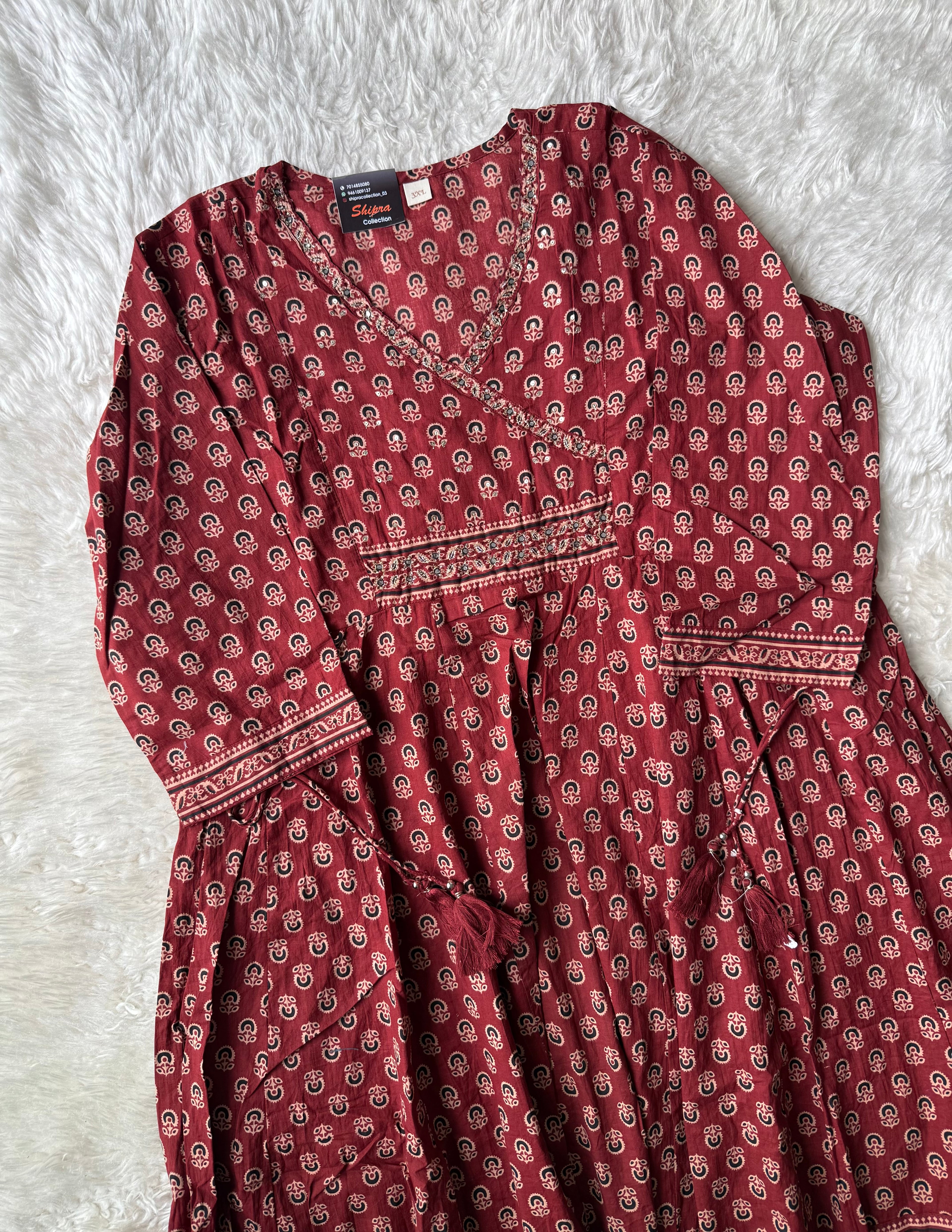 Premium Cotton FLARE Kurti Pant Dupatta Set