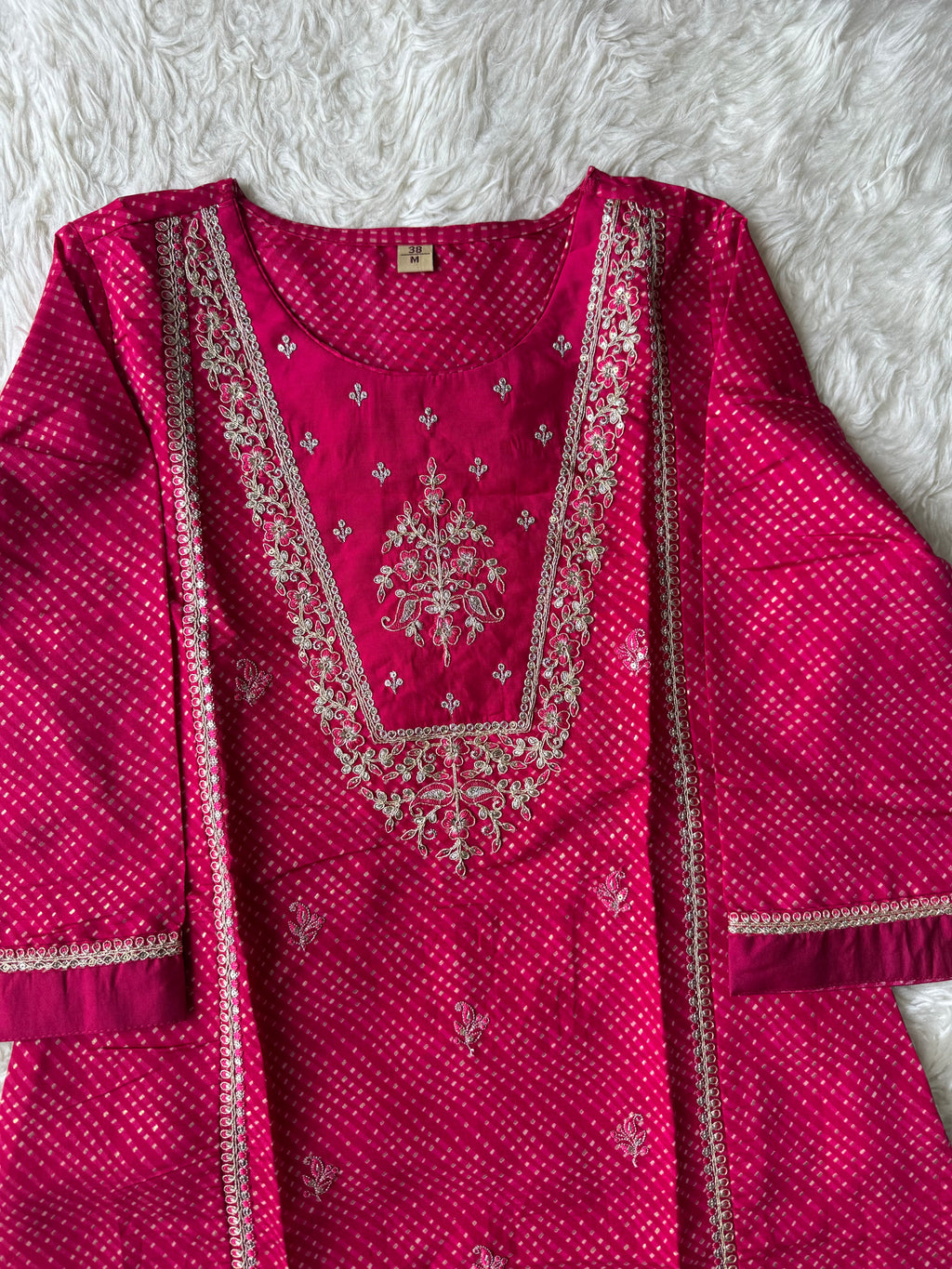 Pure Muslin Silk Kurti Pant Dupatta Set