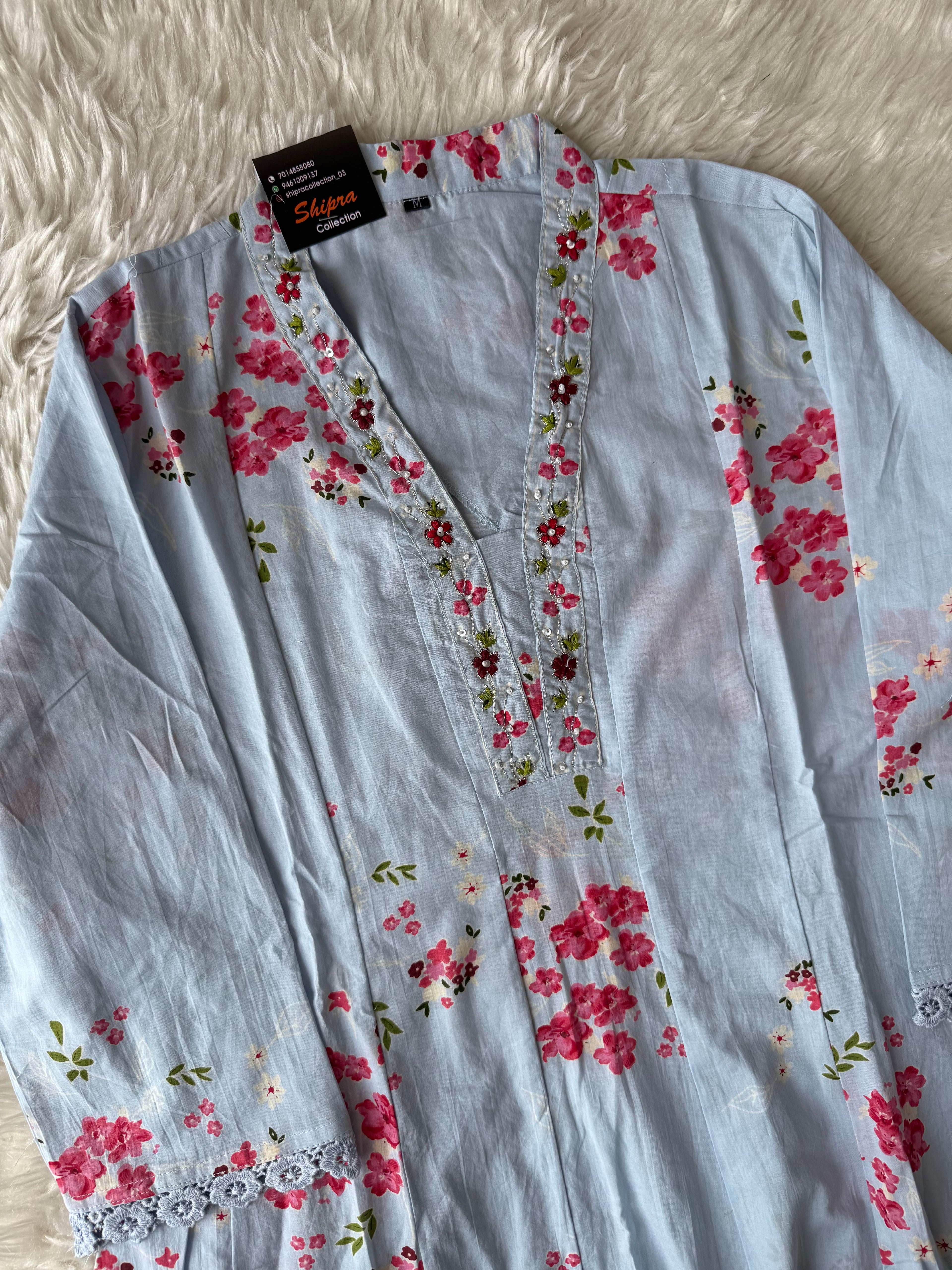 Premium Cotton Kurti Pant Dupatta Set