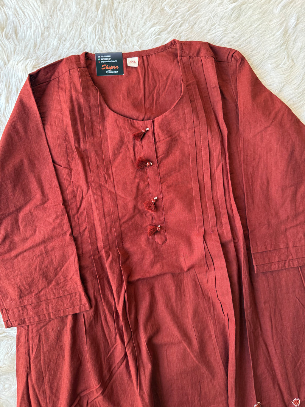 Premium Cotton FLARE Kurti Pant Dupatta Set