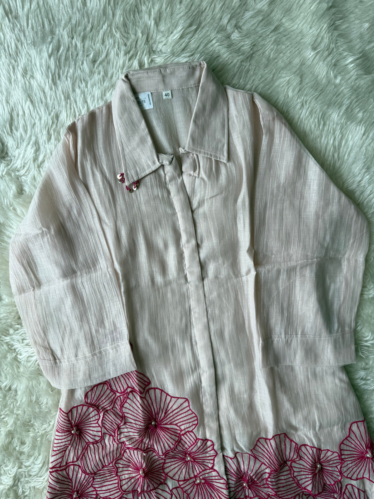 Mul Chanderi Thread work Co-ord Set