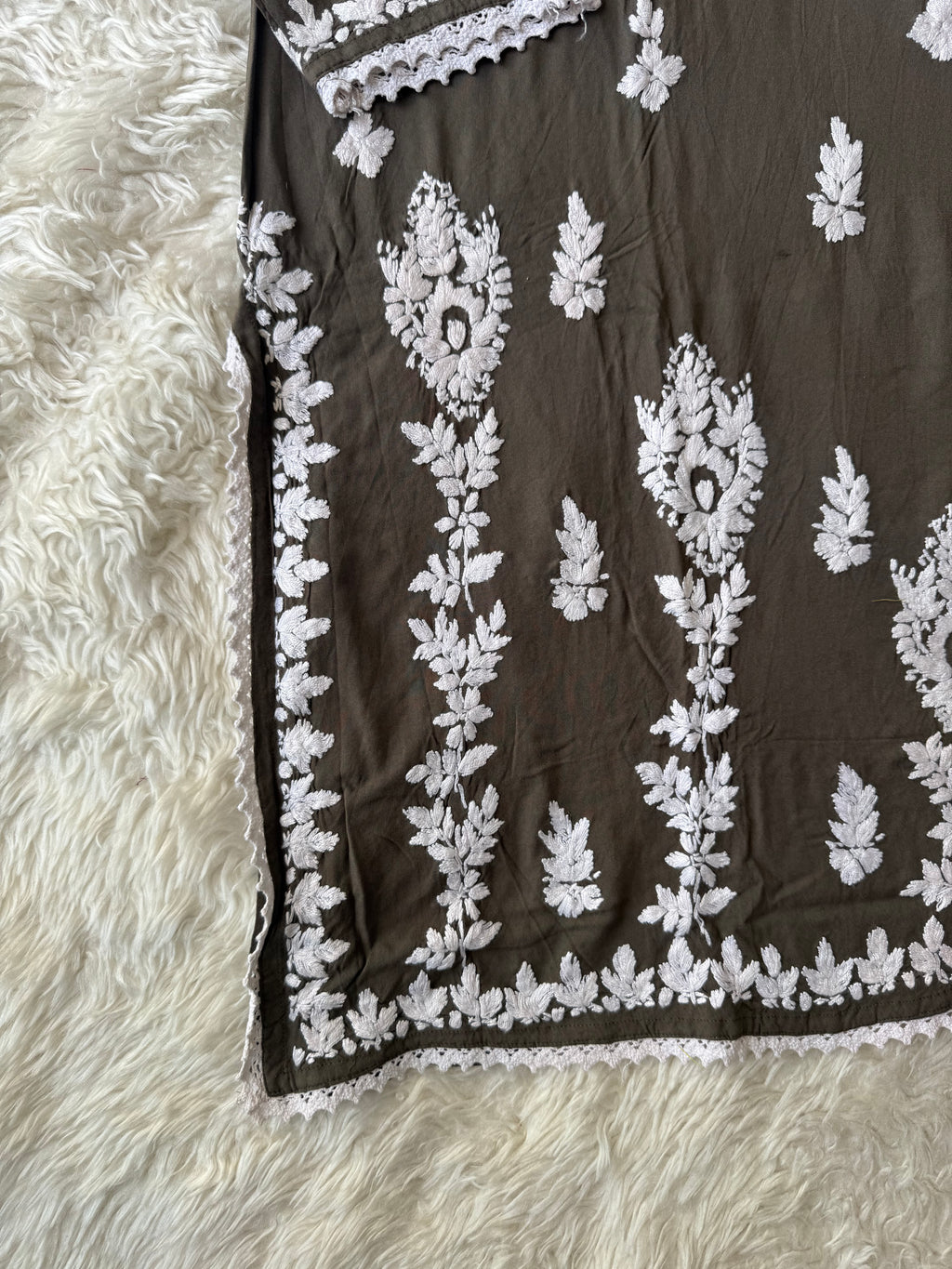 Heavy Rayon Chikankari Kurti Afghani Pant Set