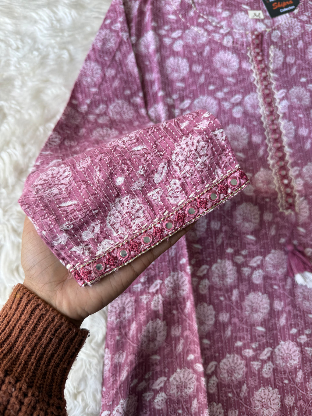 Premium Cotton “Katha” Details Kurti