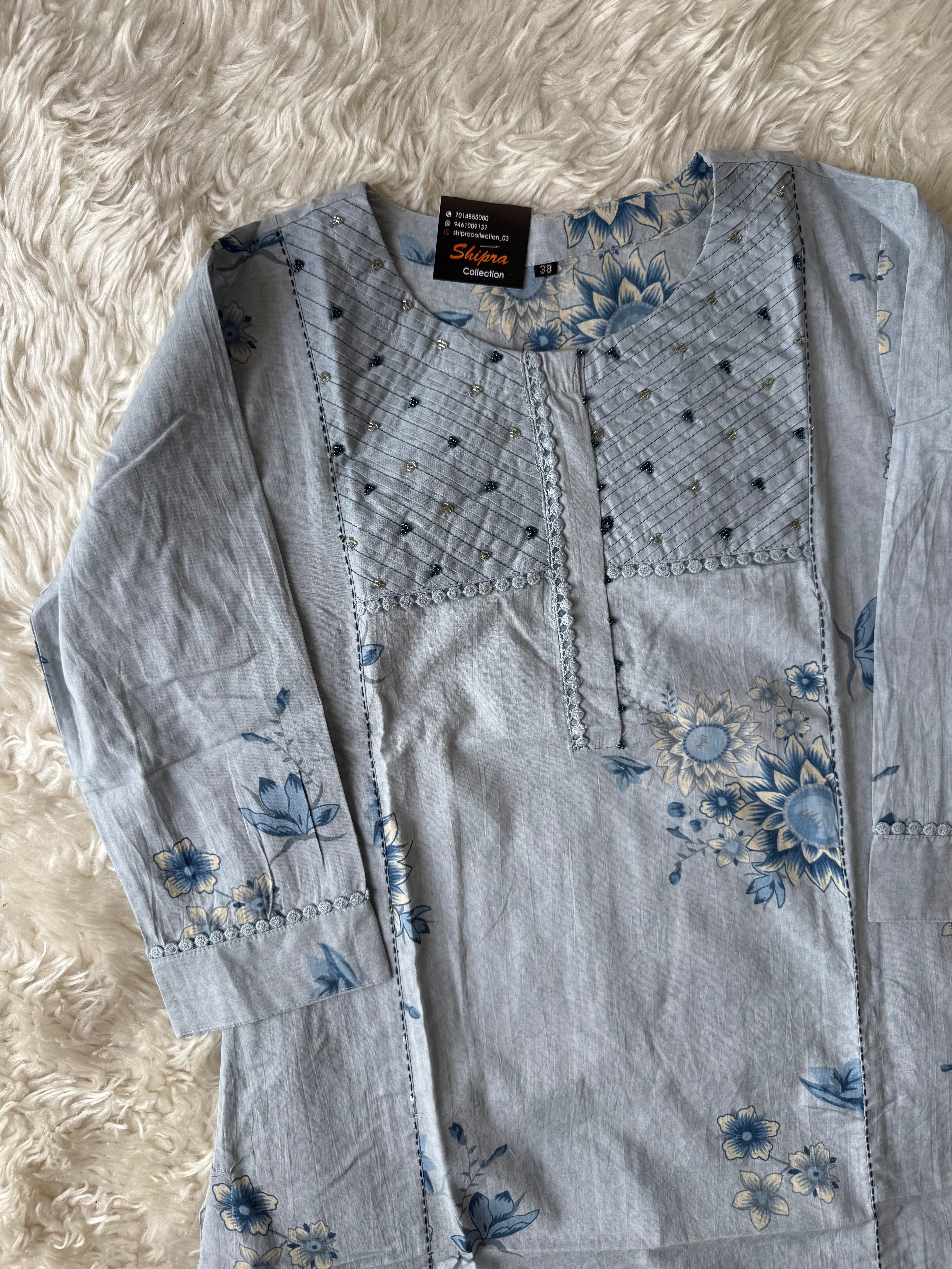 Premium Cotton Kurti Pant Dupatta Set