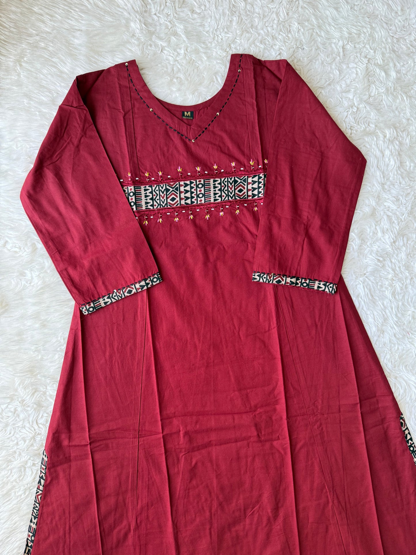 Pure Cotton Aline Kurti Plazo Dupatta Set