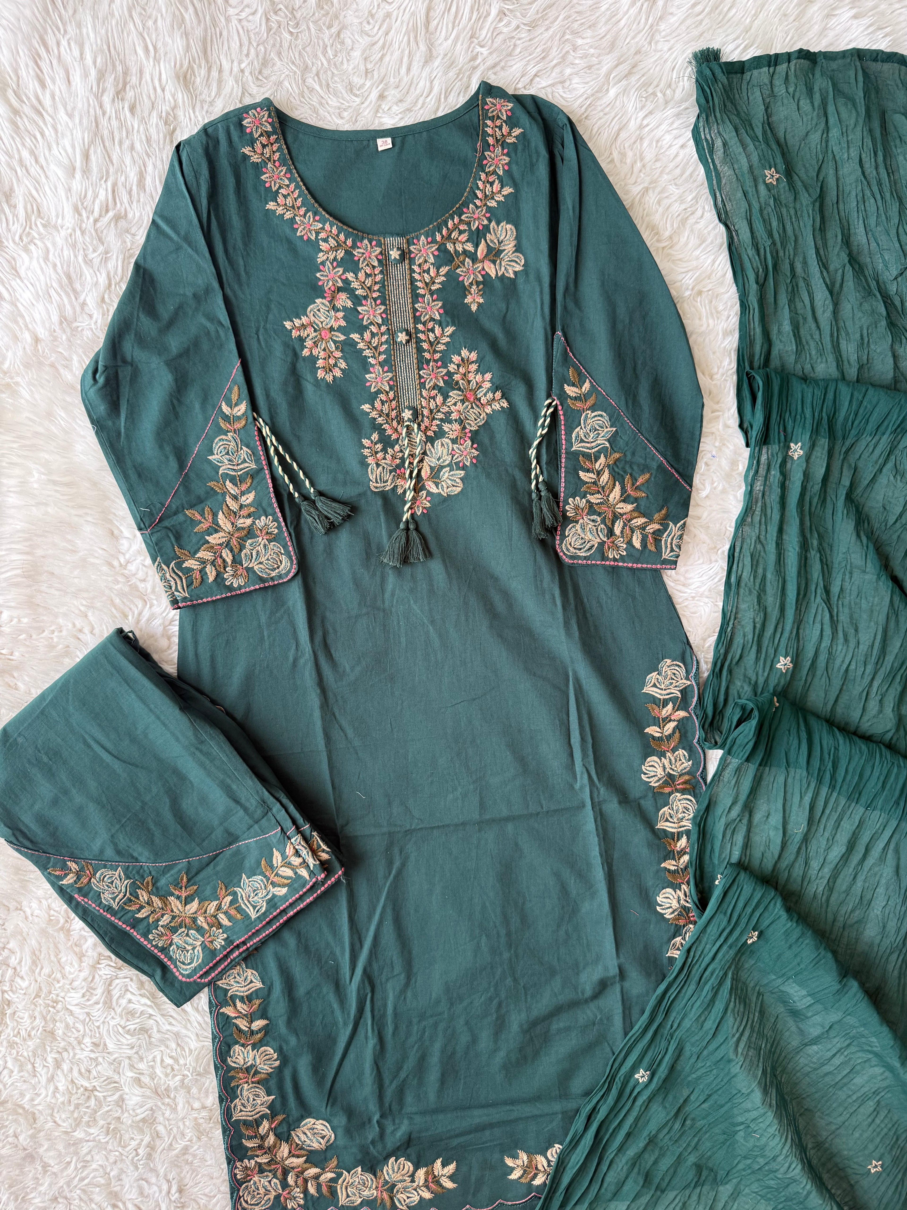 Premium Cotton Kurti Pant Dupatta Set