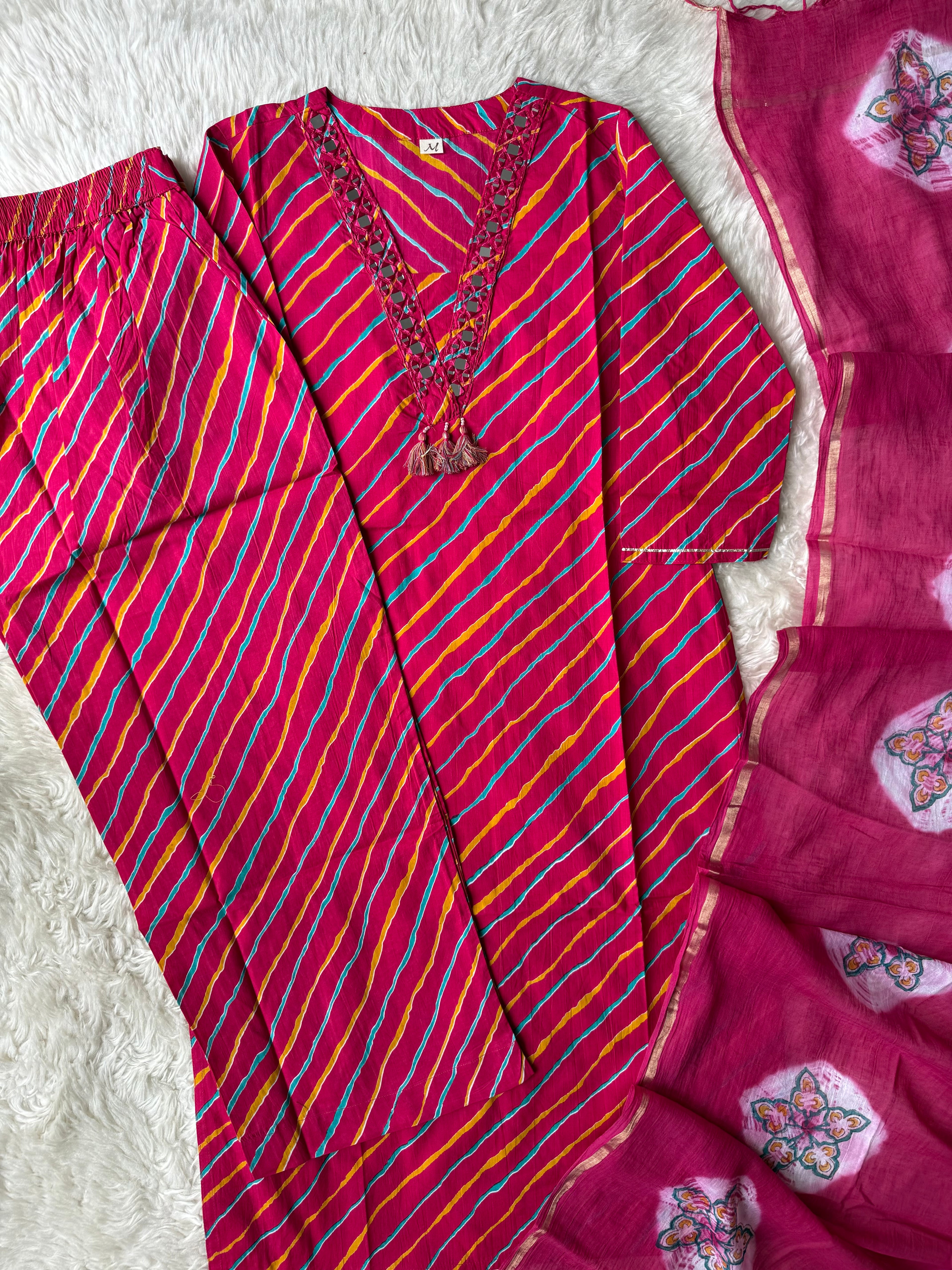 Premium Cotton Lehariya Set