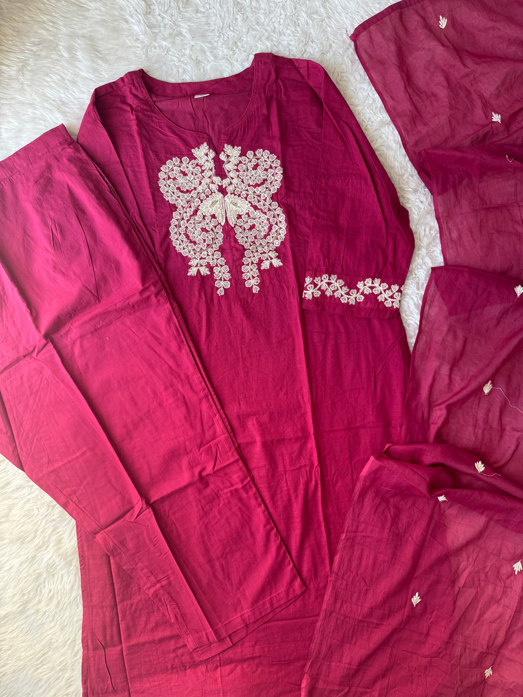 Premium Cotton Kurti Pant Dupatta Set