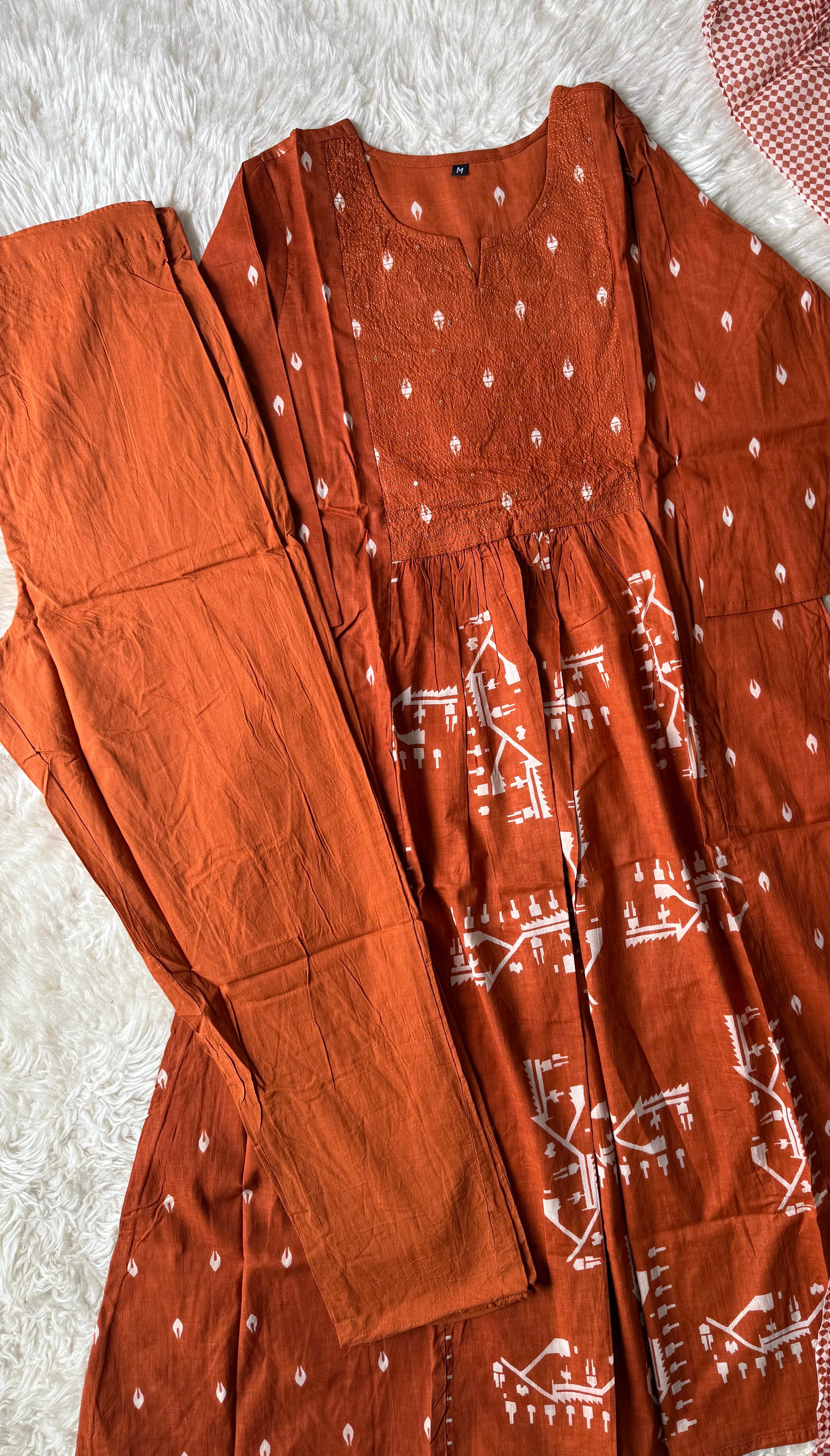 Cotton FLARE Kurti Pant Set