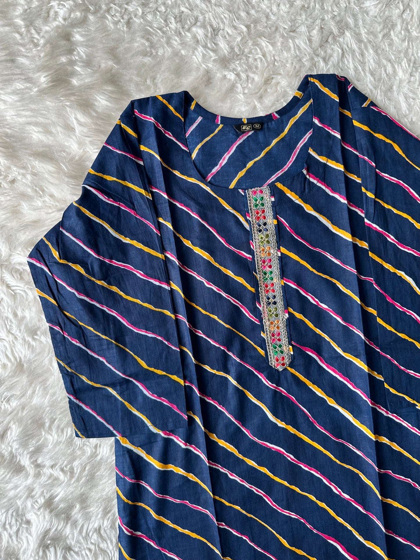 Cotton Lehariya Kurti