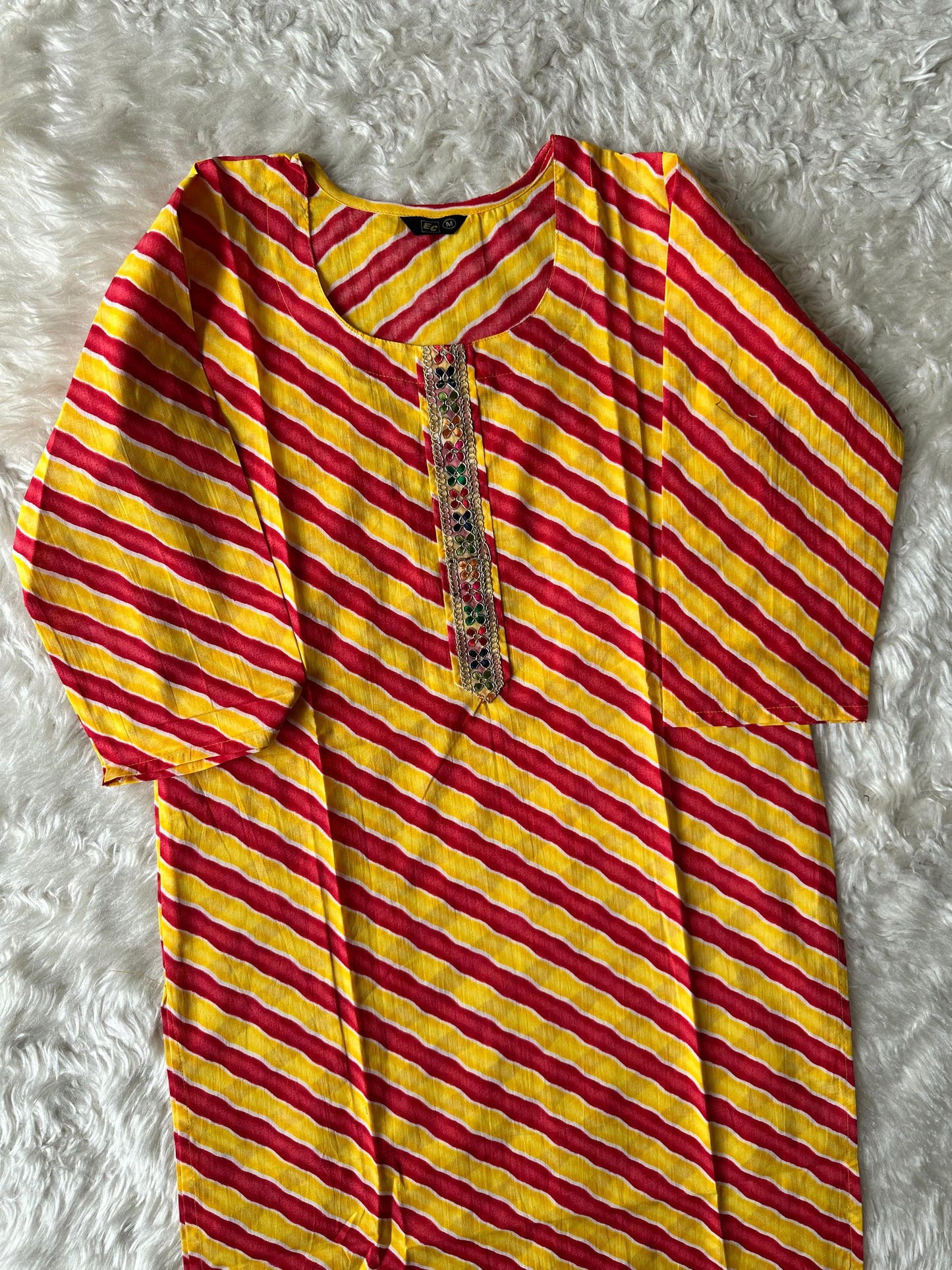Cotton Lehariya Kurti