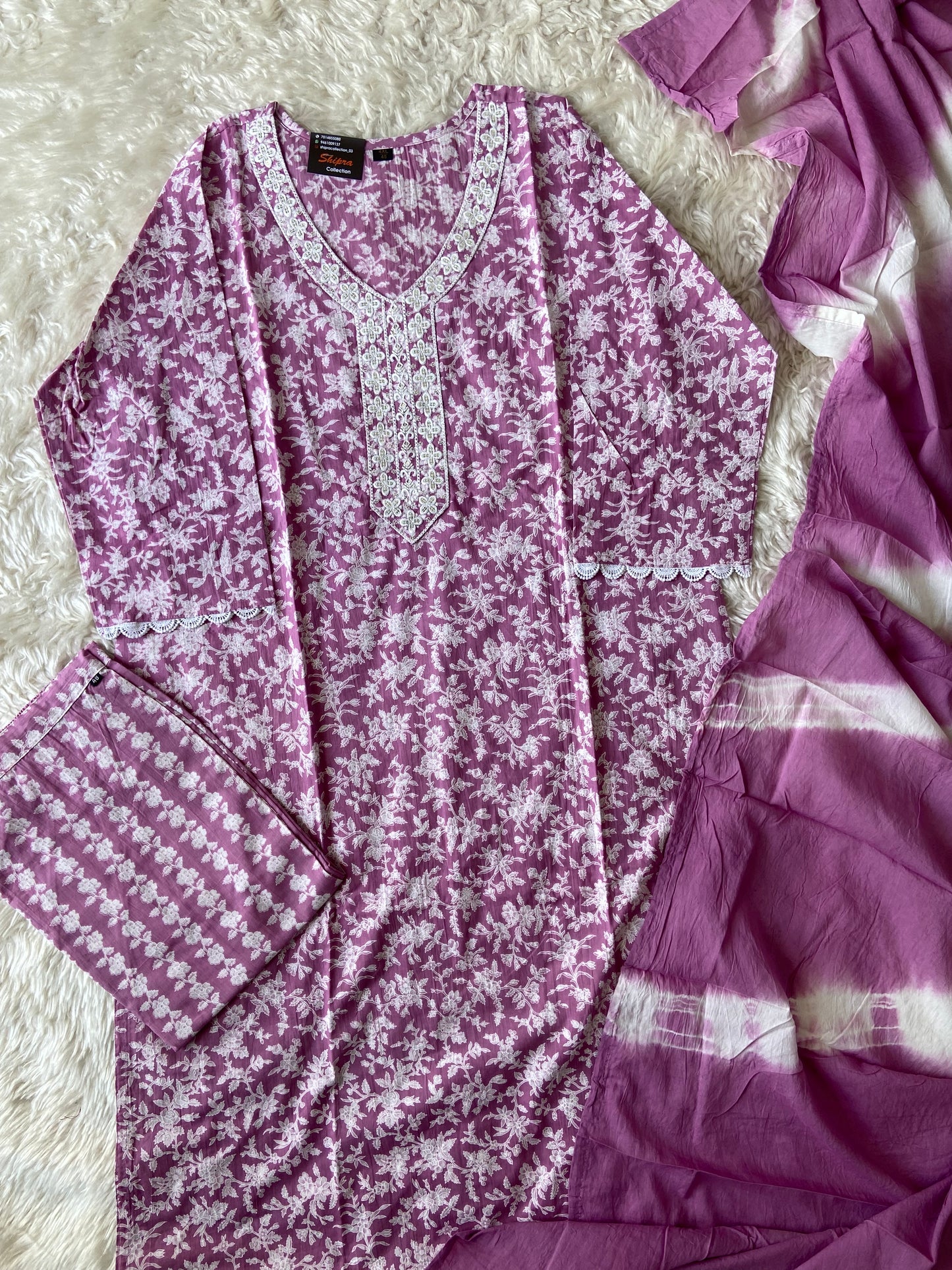 Steal Deal 🚨 Premium Cotton Kurti Pant Dupatta Set