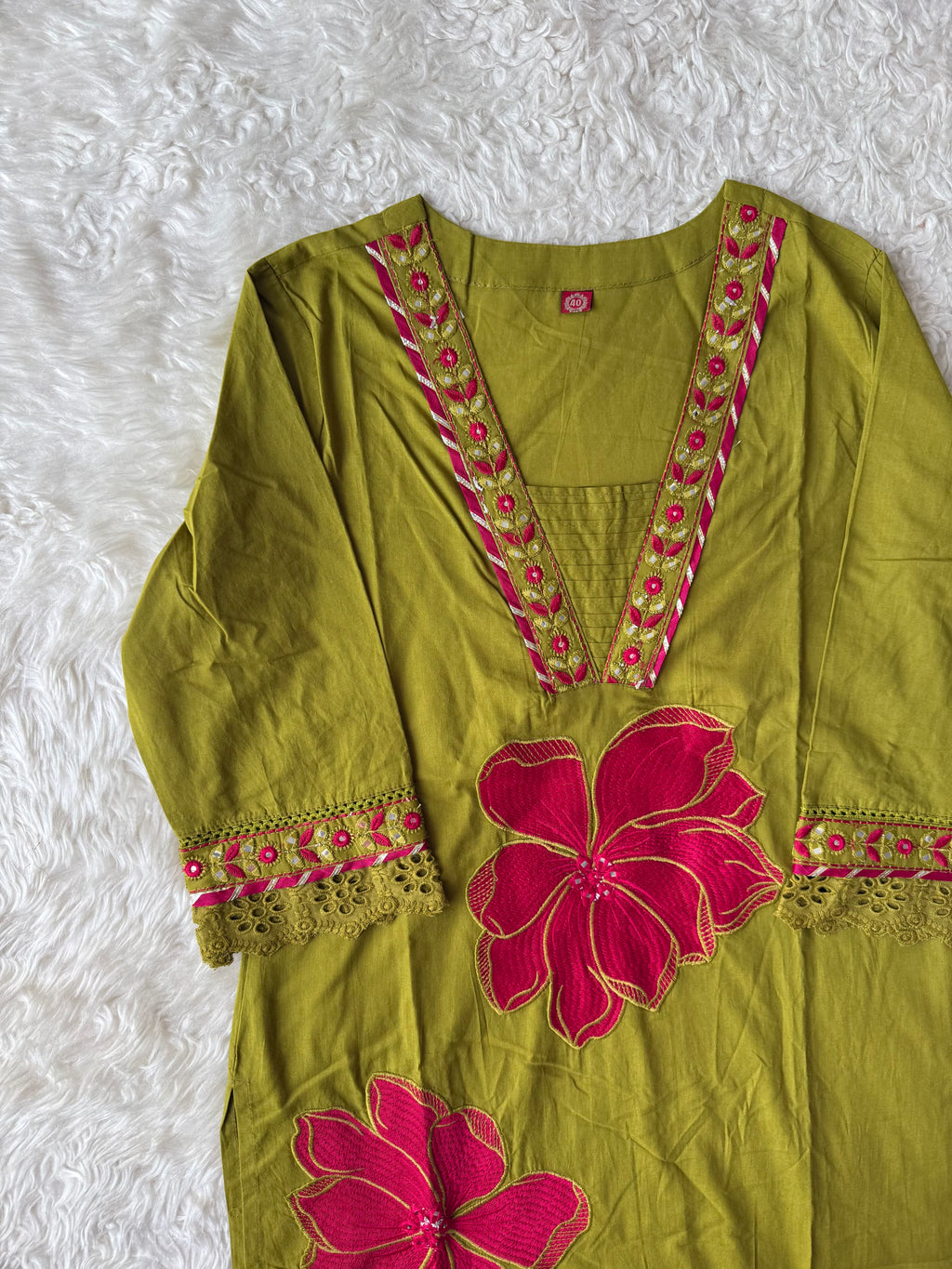 Pure Cotton Kurti Pant Dupatta Set