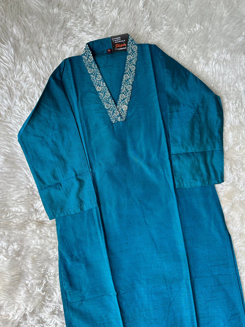 V-NECK Banglore Silk Kurti