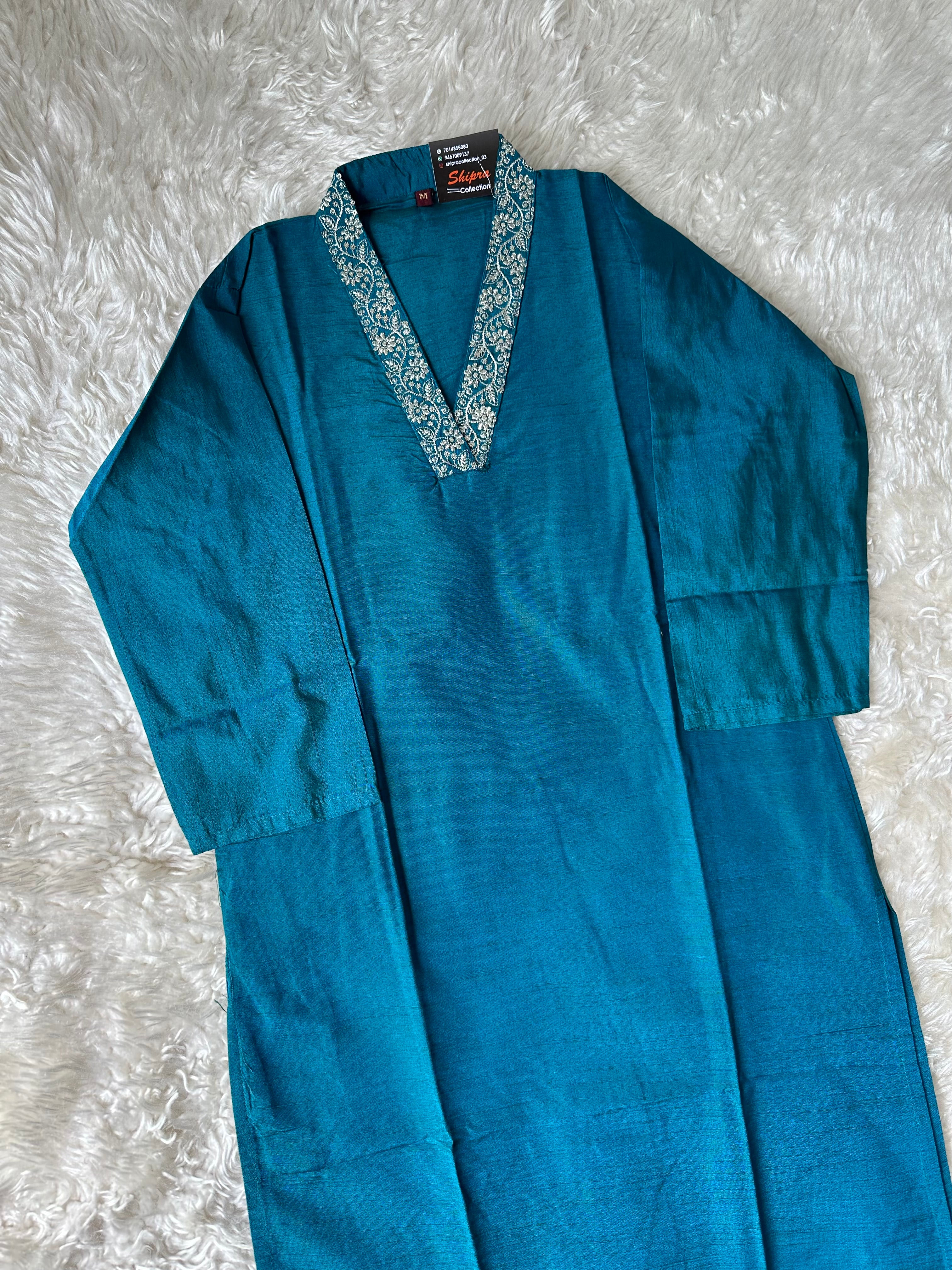 V-NECK Banglore Silk Kurti