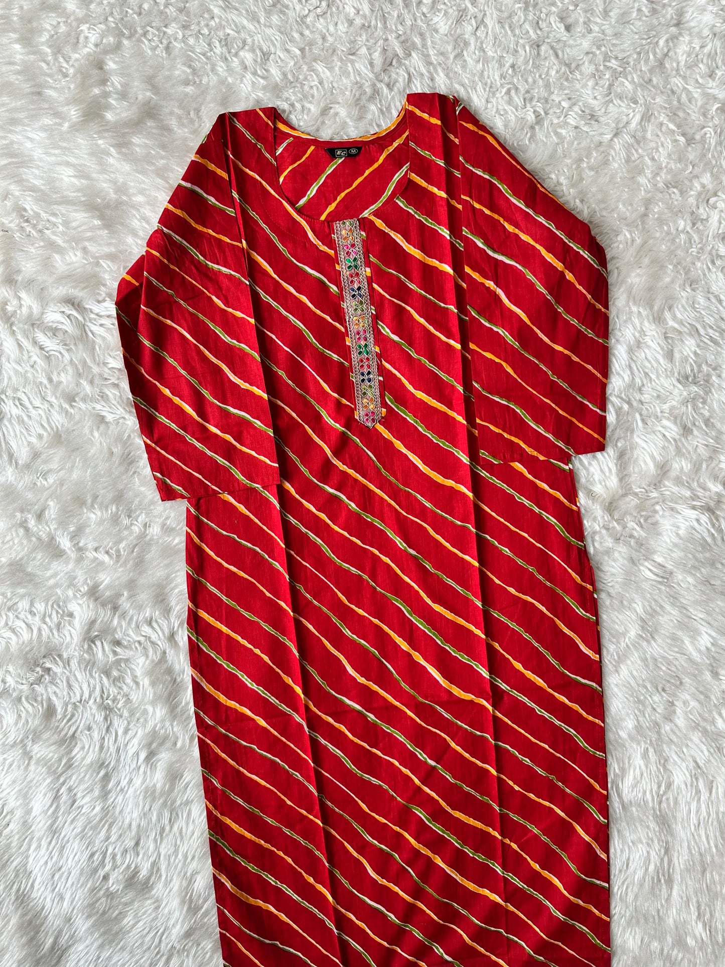 Cotton Lehariya Kurti