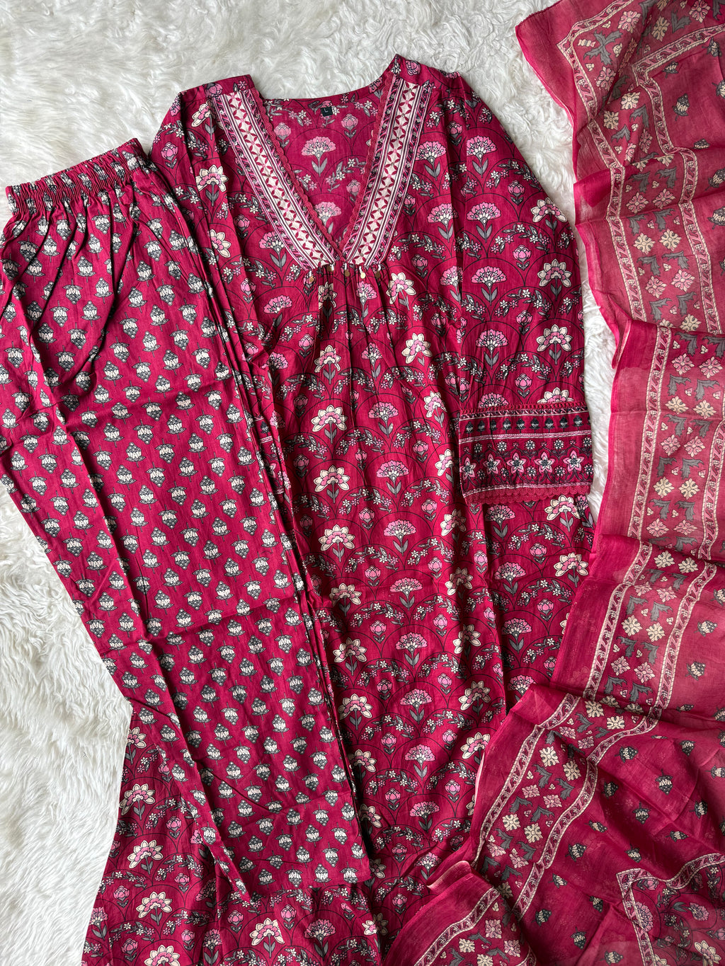 Budget Friendly Kurti Pant Dupatta Set