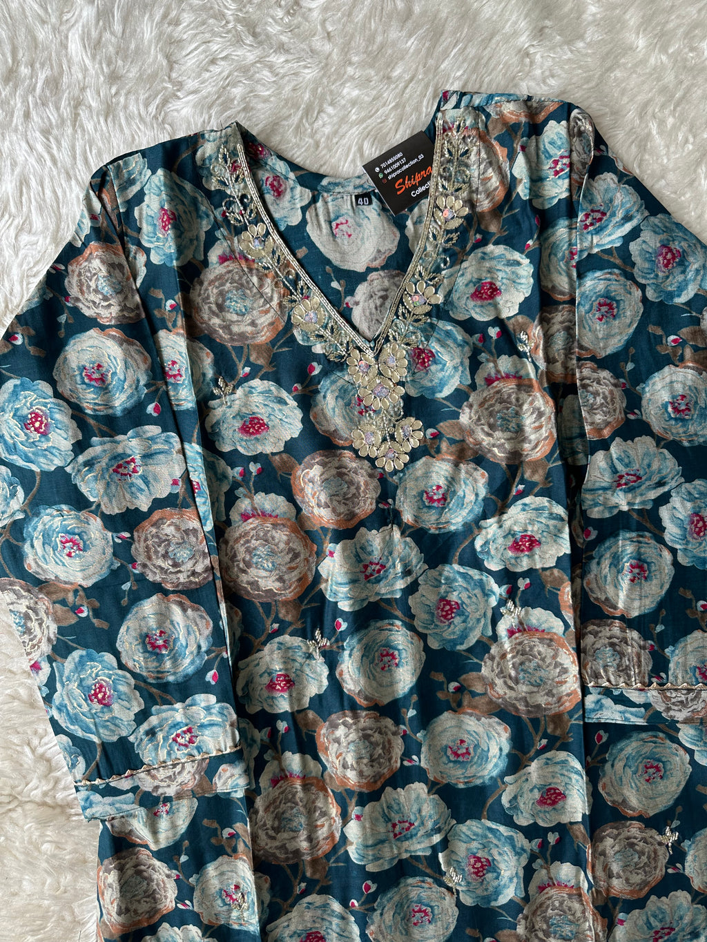 Muslin Silk Kurti Pant Dupatta Set