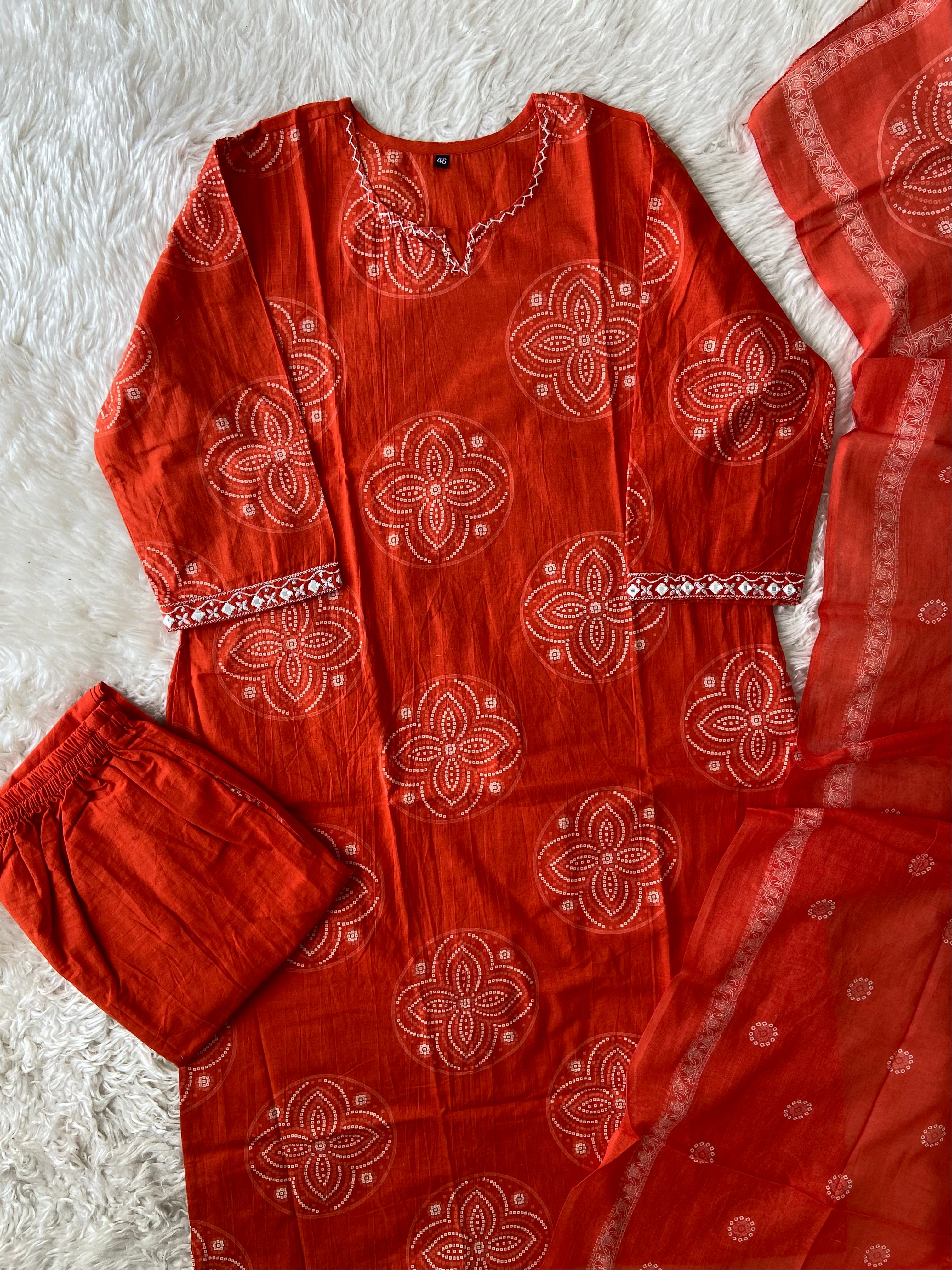 Budget Friendly Kurti Pant Dupatta Set