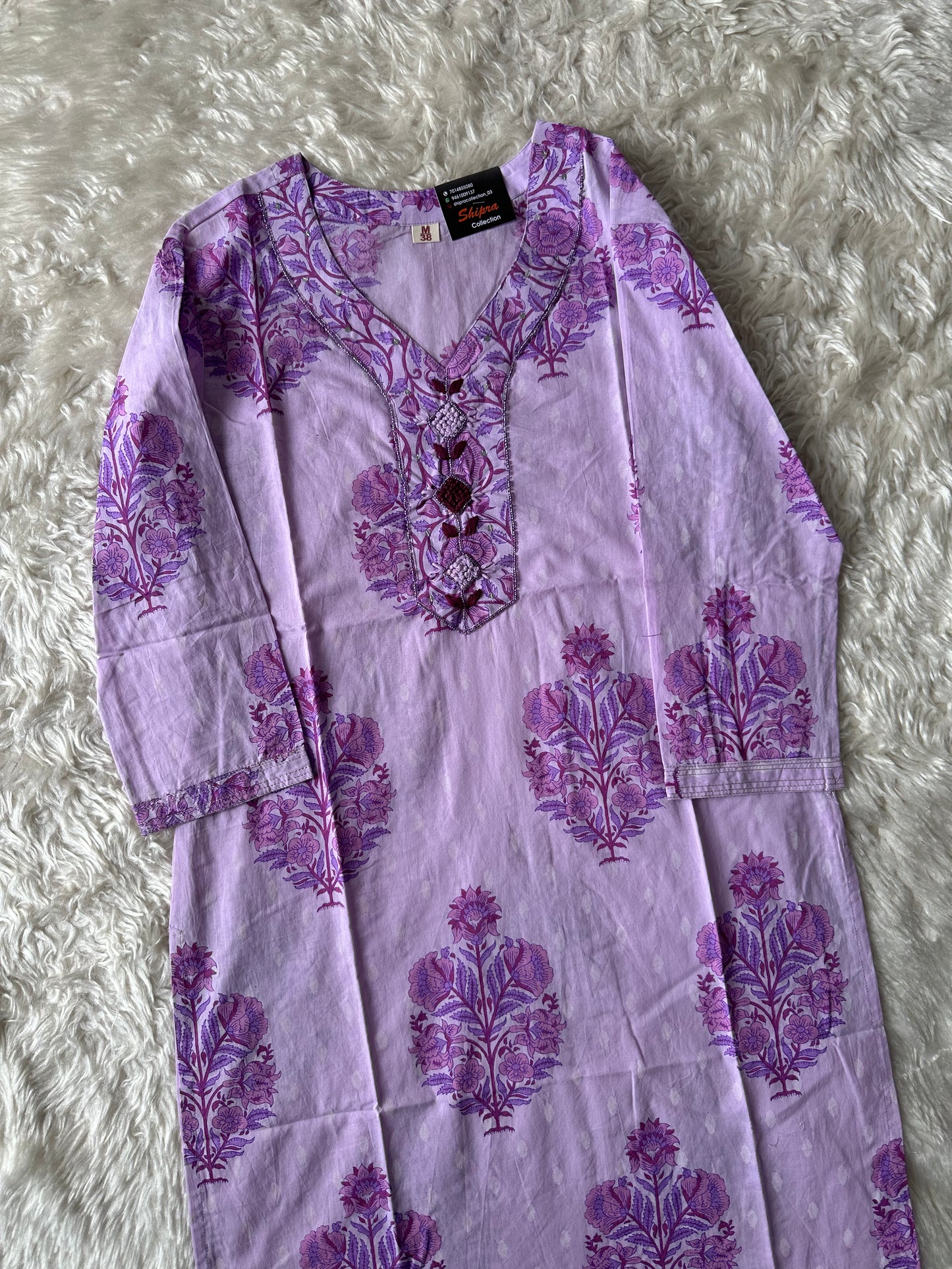 Premium Cotton V- Neck Kurti