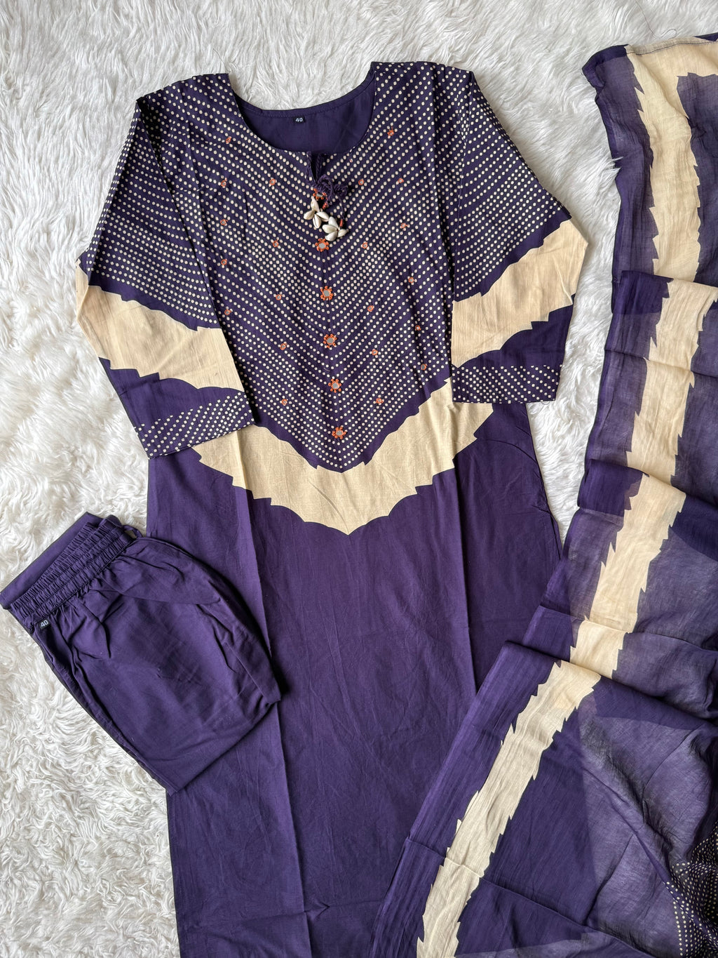 Pure Cotton Kurti Plazo Dupatta Set