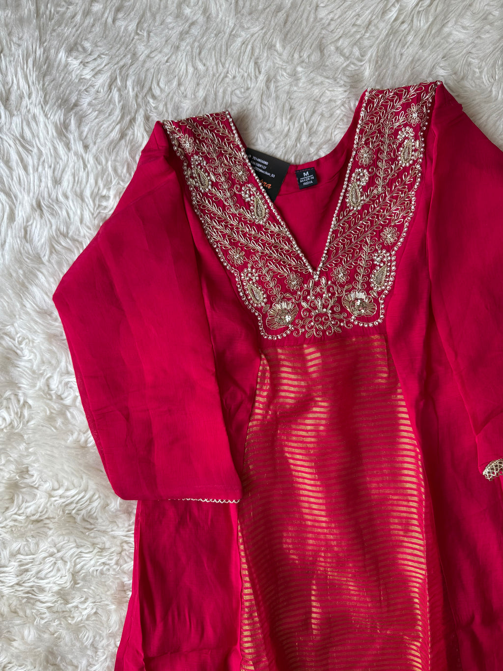 Pure Muslin Silk Kurti Pant Dupatta Set