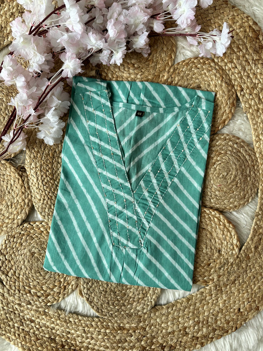 Premium Cotton Lehariya Kurti