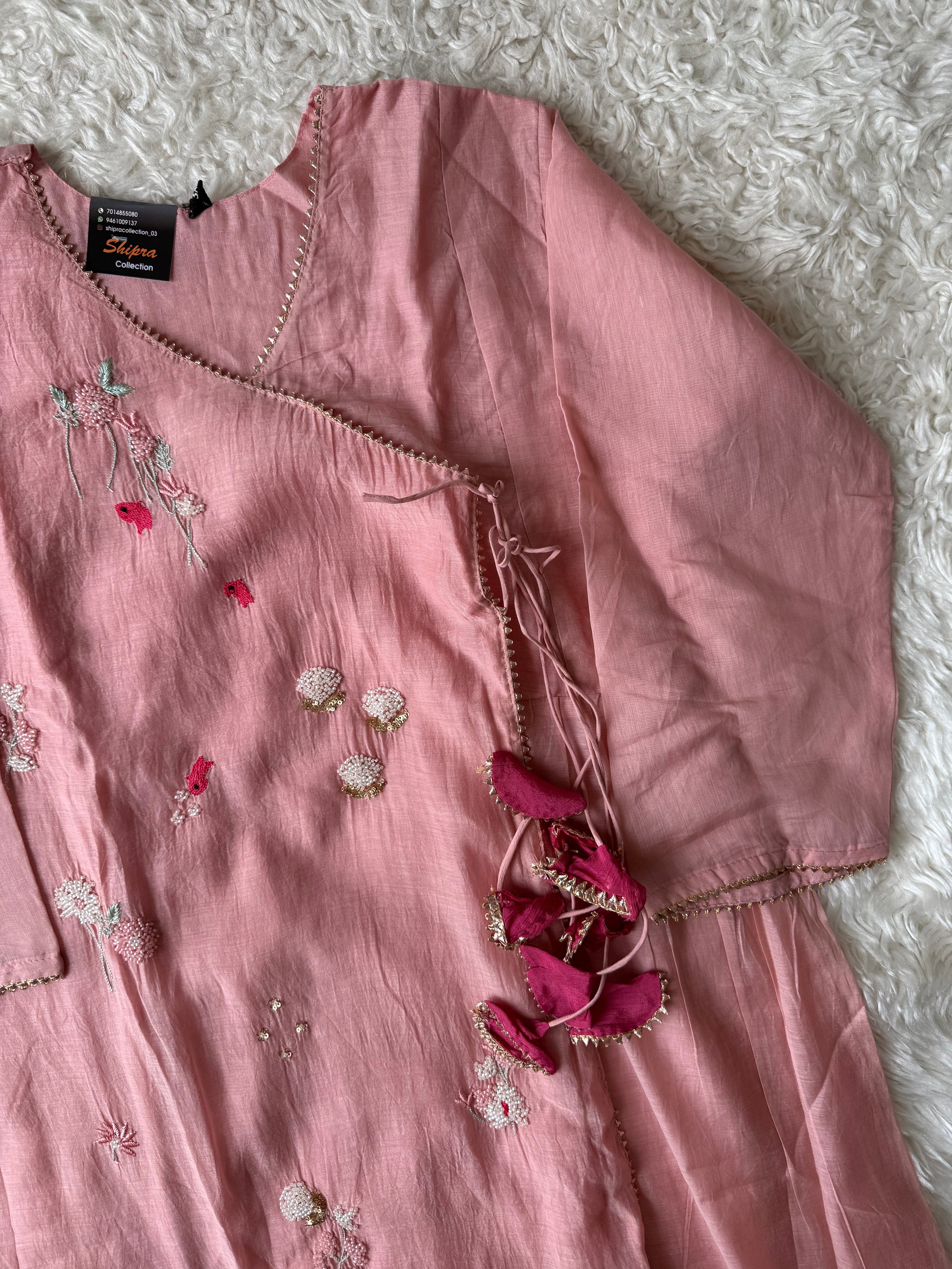 “Plus Size” Mul Chanderi Kurti Pant Dupatta Set