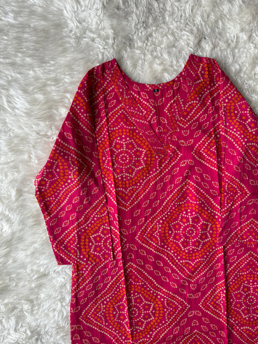 Premium Cotton Bandhej Kurti