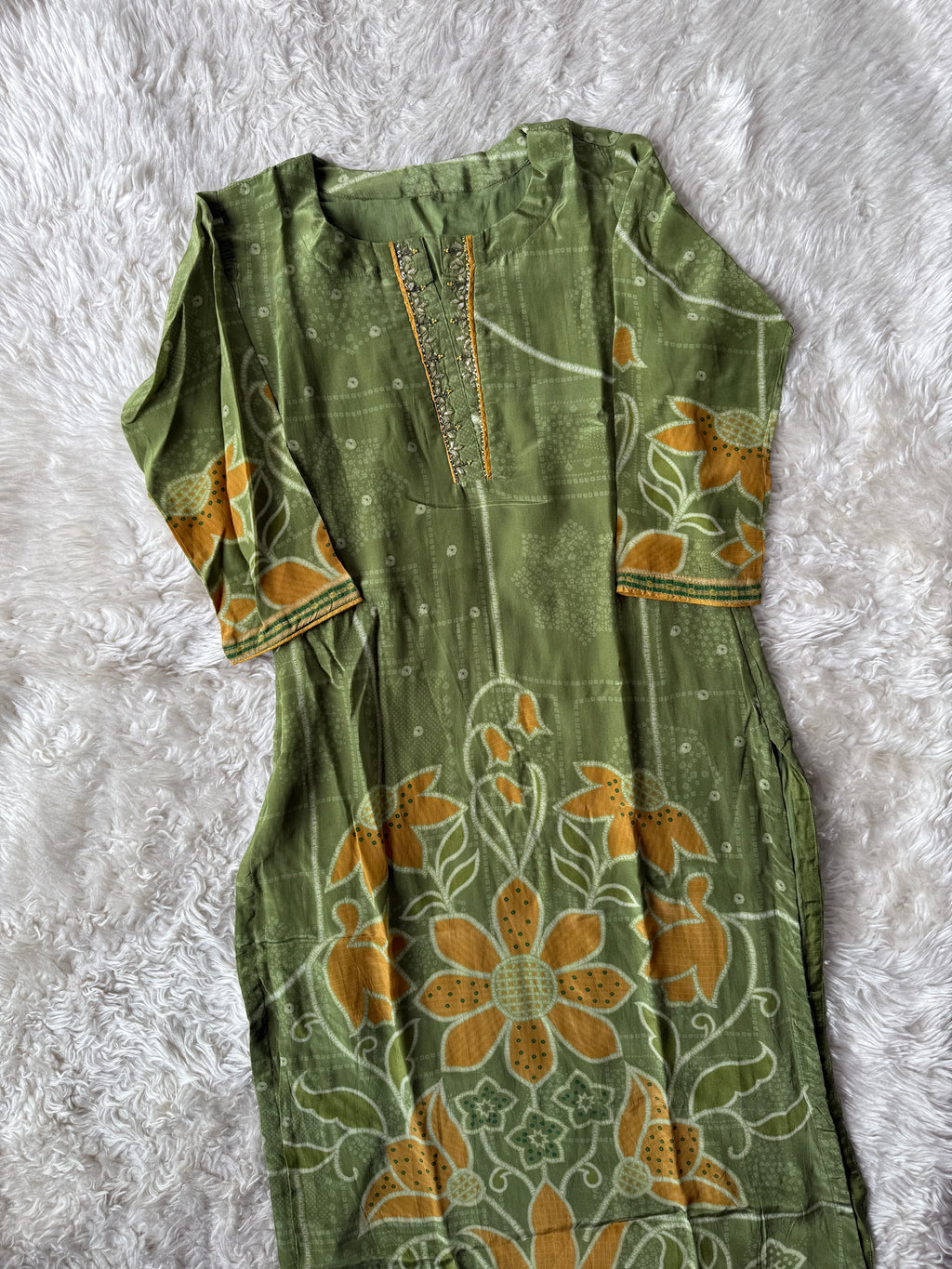 Crepe Silk Kurti Pant Set