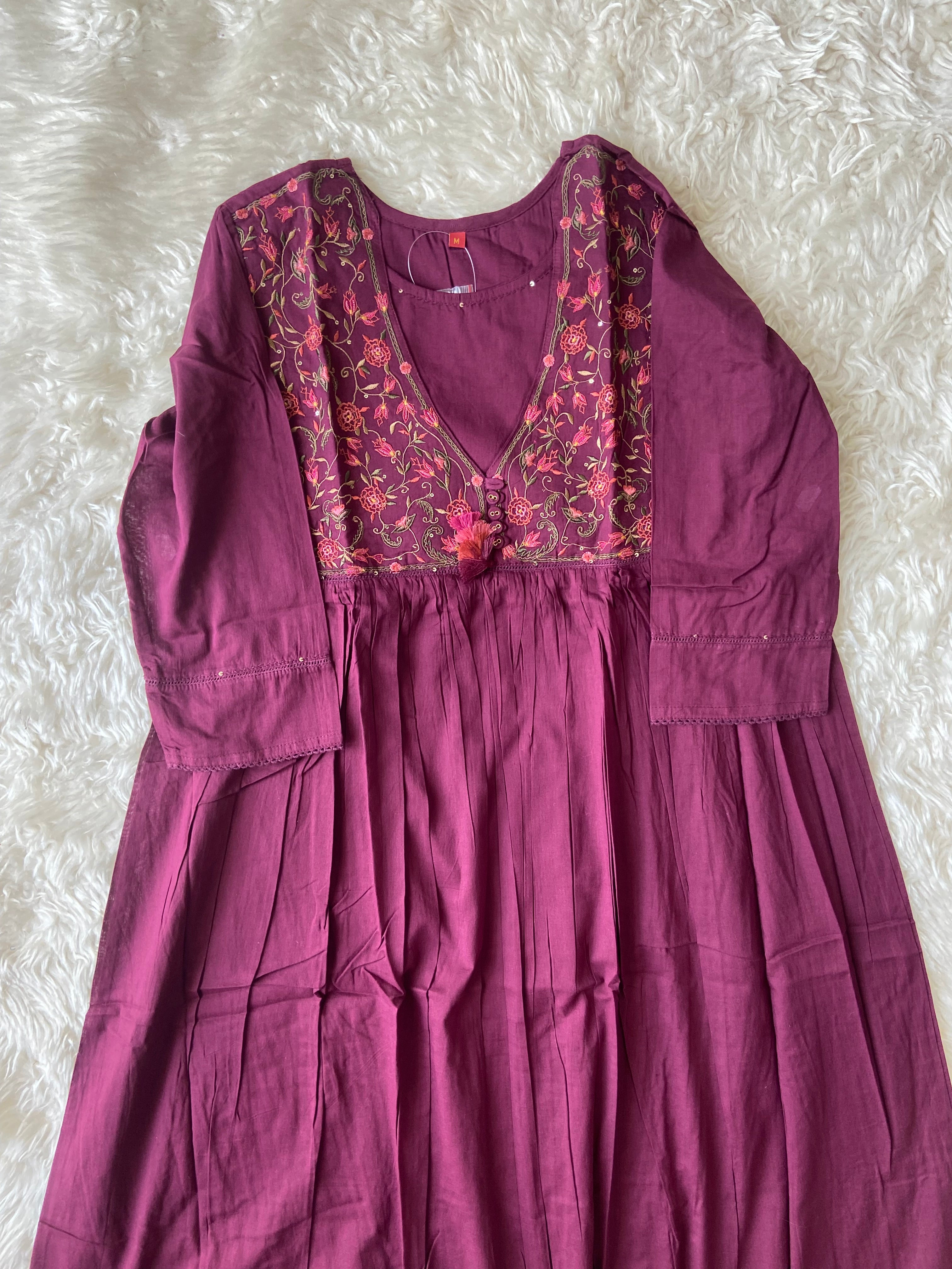 Premium Cotton Thread Work Kurti Pant Set