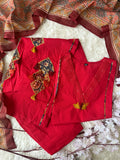 Pure Cotton Aline Kurti Plazo Dupatta Set