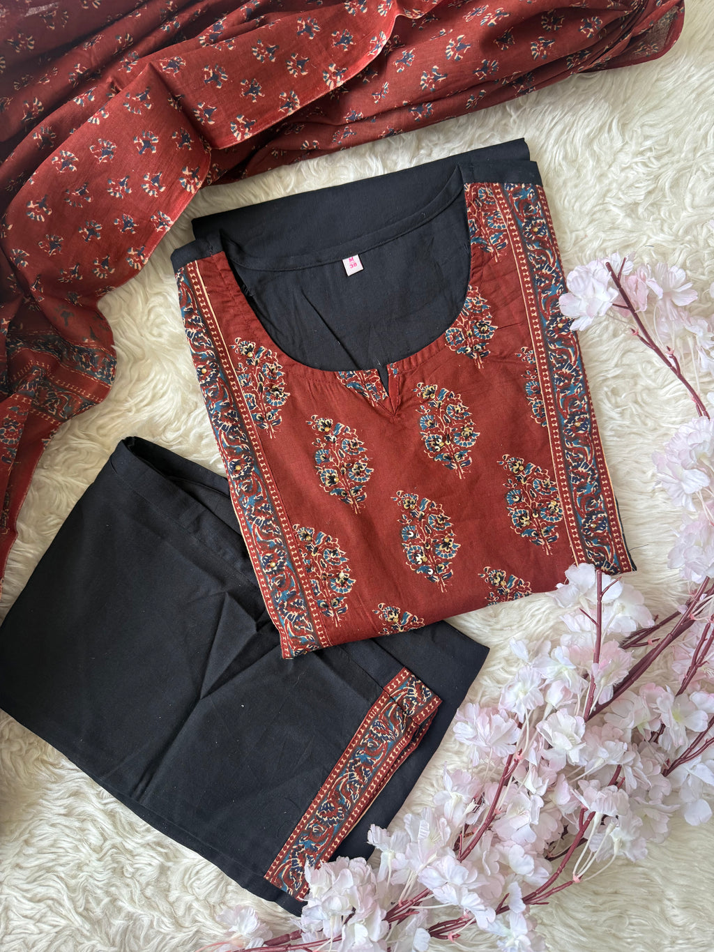 Premium Cotton Kurti Pant Dupatta Set